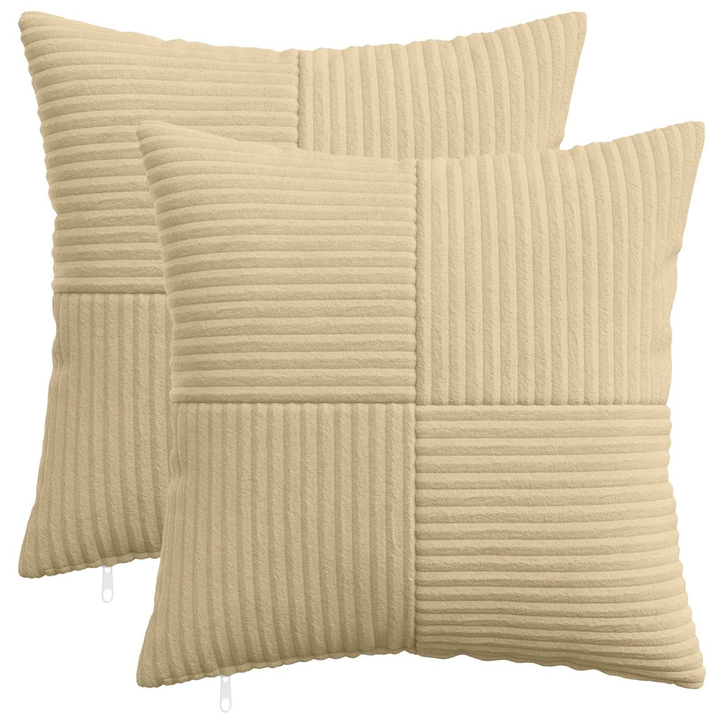 Pudebetræk 2 pcs ALMELO Grågrøn 45 x 45 cm cordfløjl