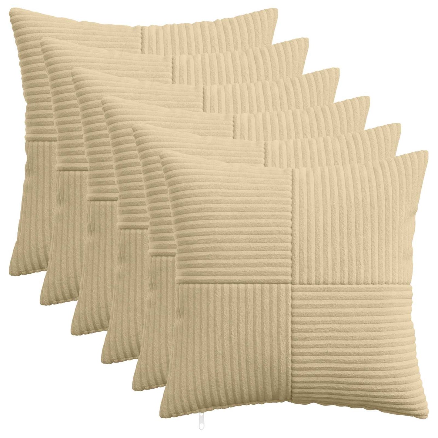 Pudebetræk 6 pcs ALMELO Grågrøn 45 x 45 cm cordfløjl