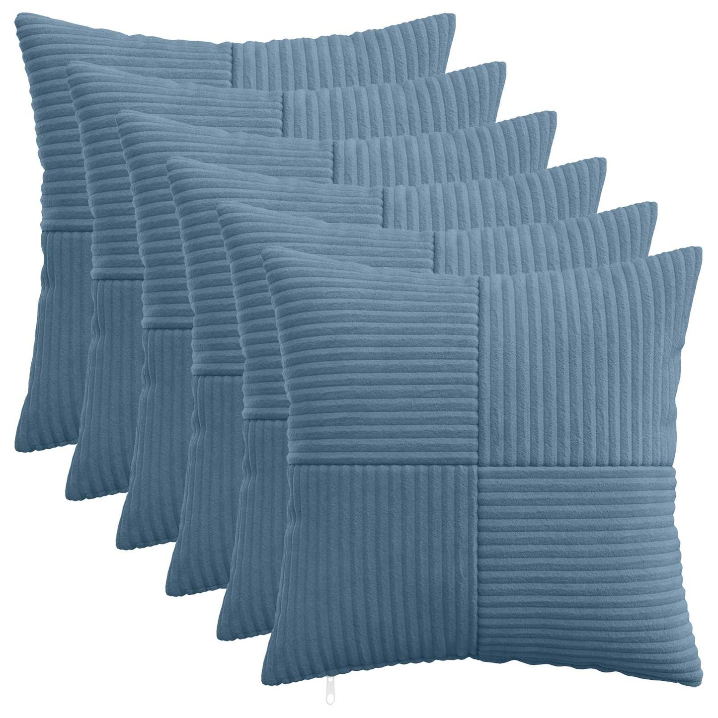 Pudebetræk 6 pcs ALMELO Blå 45 x 45 cm cordfløjl