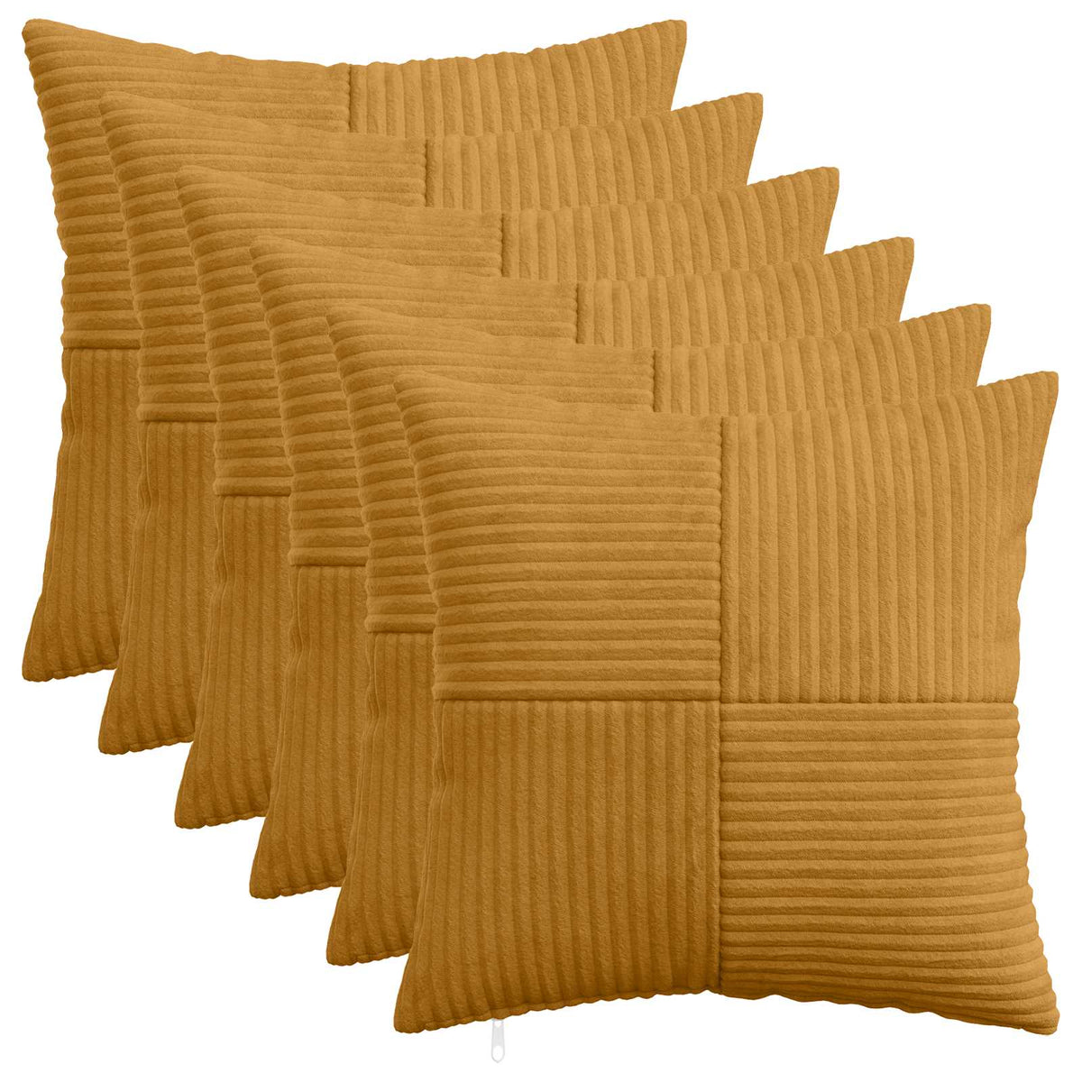 Pudebetræk 6 pcs ALMELO Gul 45 x 45 cm cordfløjl