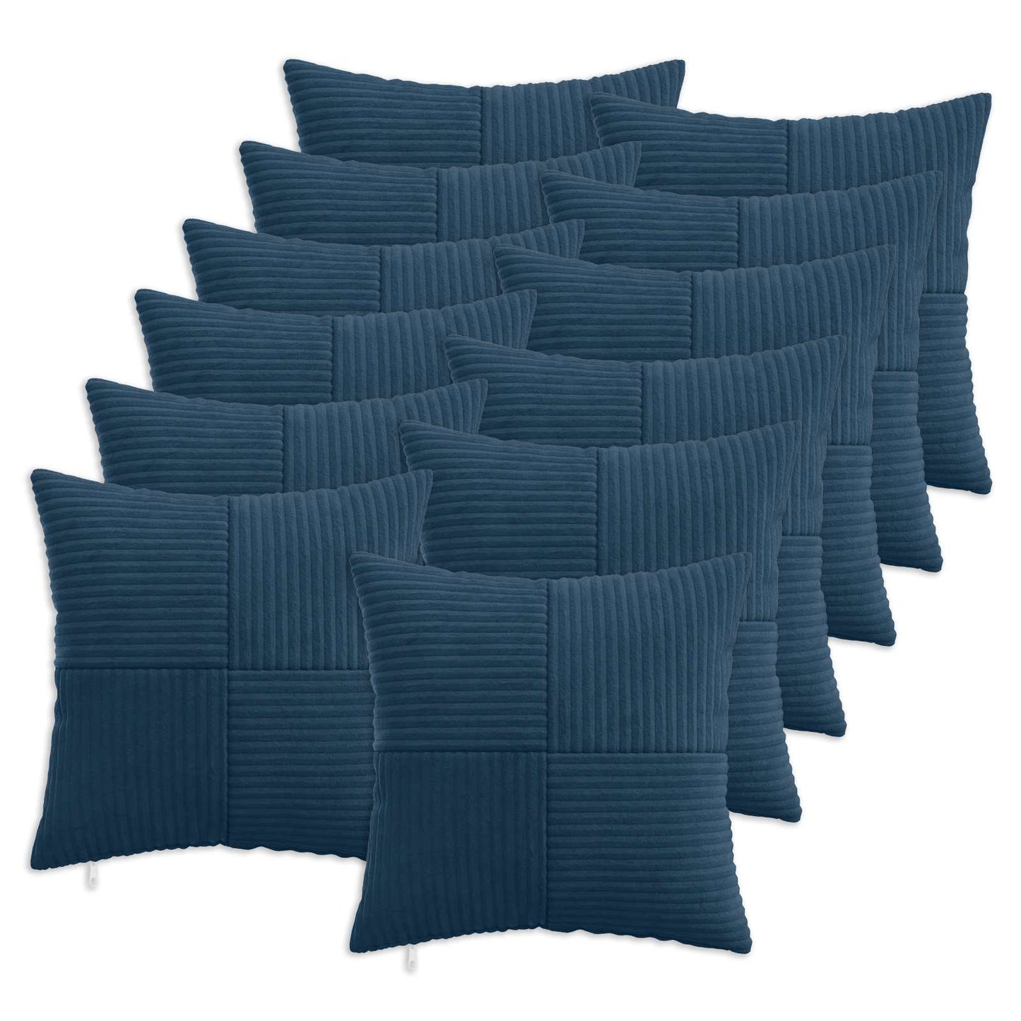 Pudebetræk 12 pcs ALMELO Mørkeblå 45 x 45 cm cordfløjl