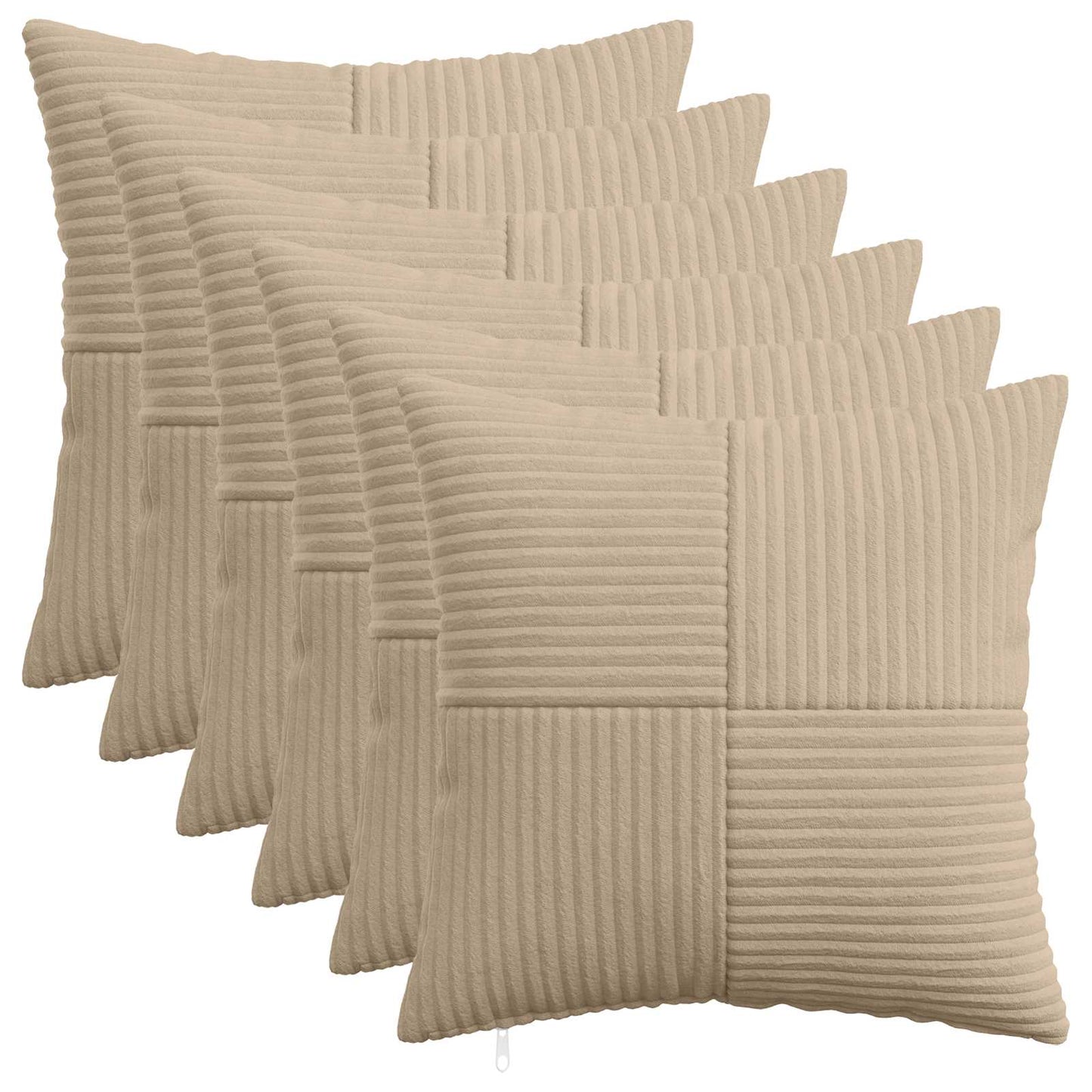 Pudebetræk 6 pcs ALMELO Gråbrun 45 x 45 cm cordfløjl