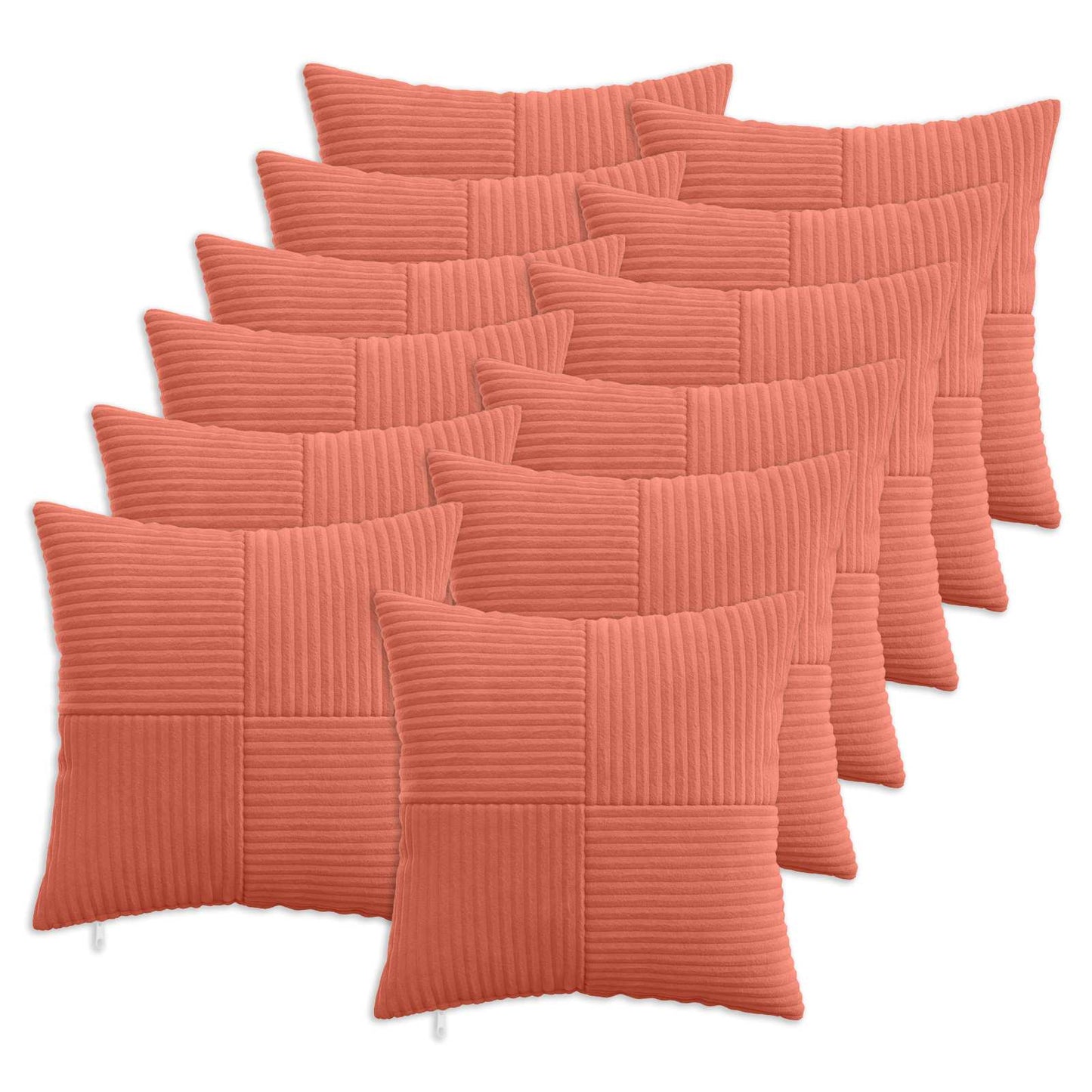 Pudebetræk 12 pcs ALMELO Rød orange 50 x 50 cm cordfløjl