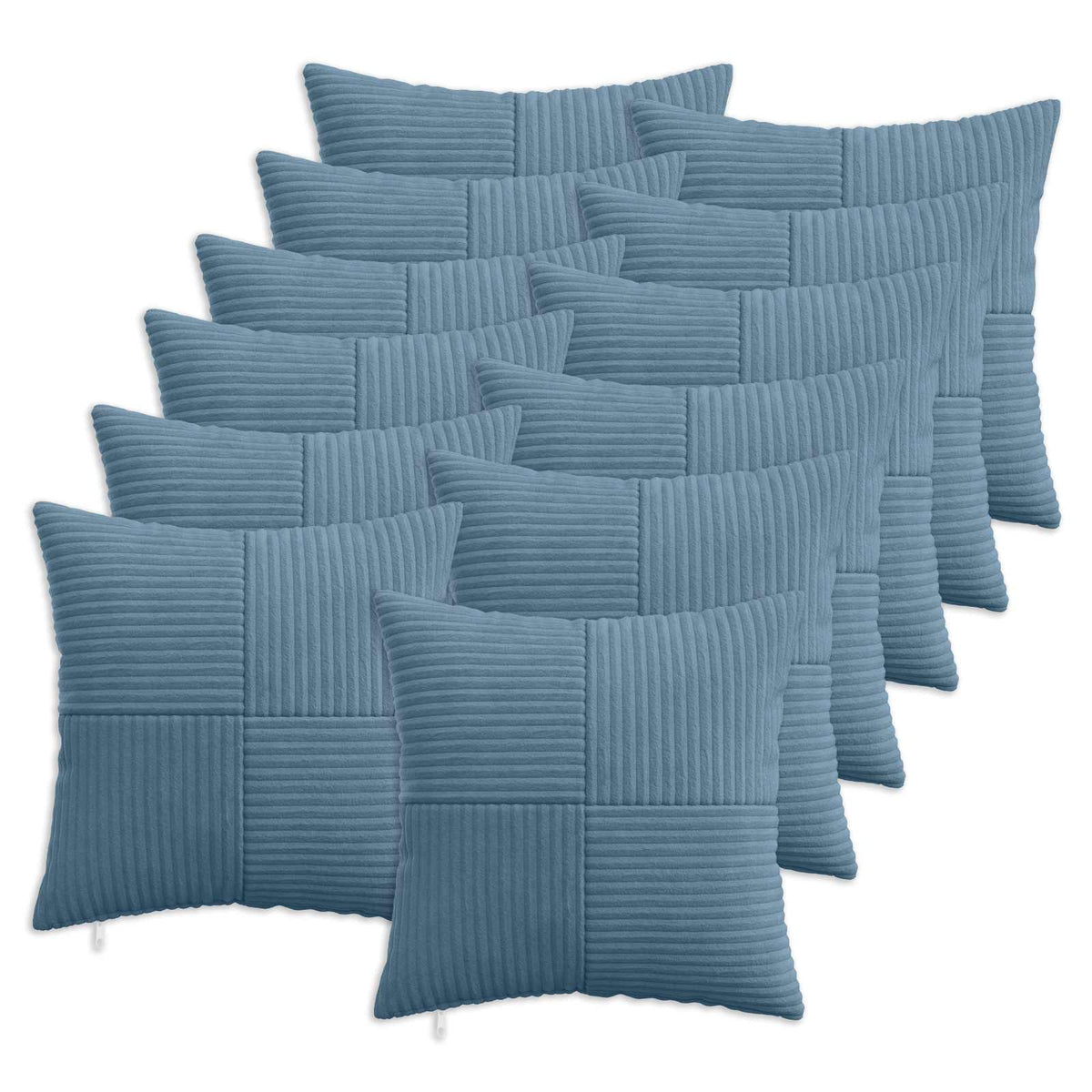 Pudebetræk 12 pcs ALMELO Blå 50 x 50 cm cordfløjl