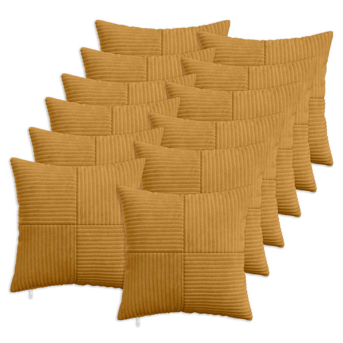 Pudebetræk 12 pcs ALMELO Gul 50 x 50 cm cordfløjl