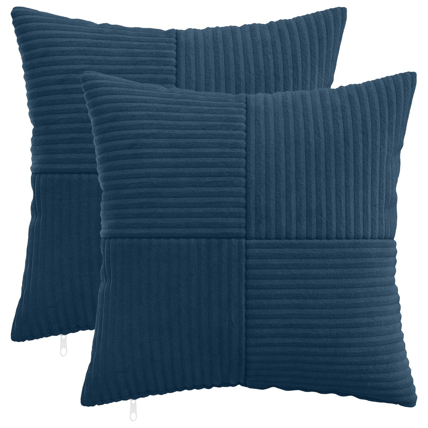 Pudebetræk 2 pcs ALMELO Mørkeblå 50 x 50 cm cordfløjl
