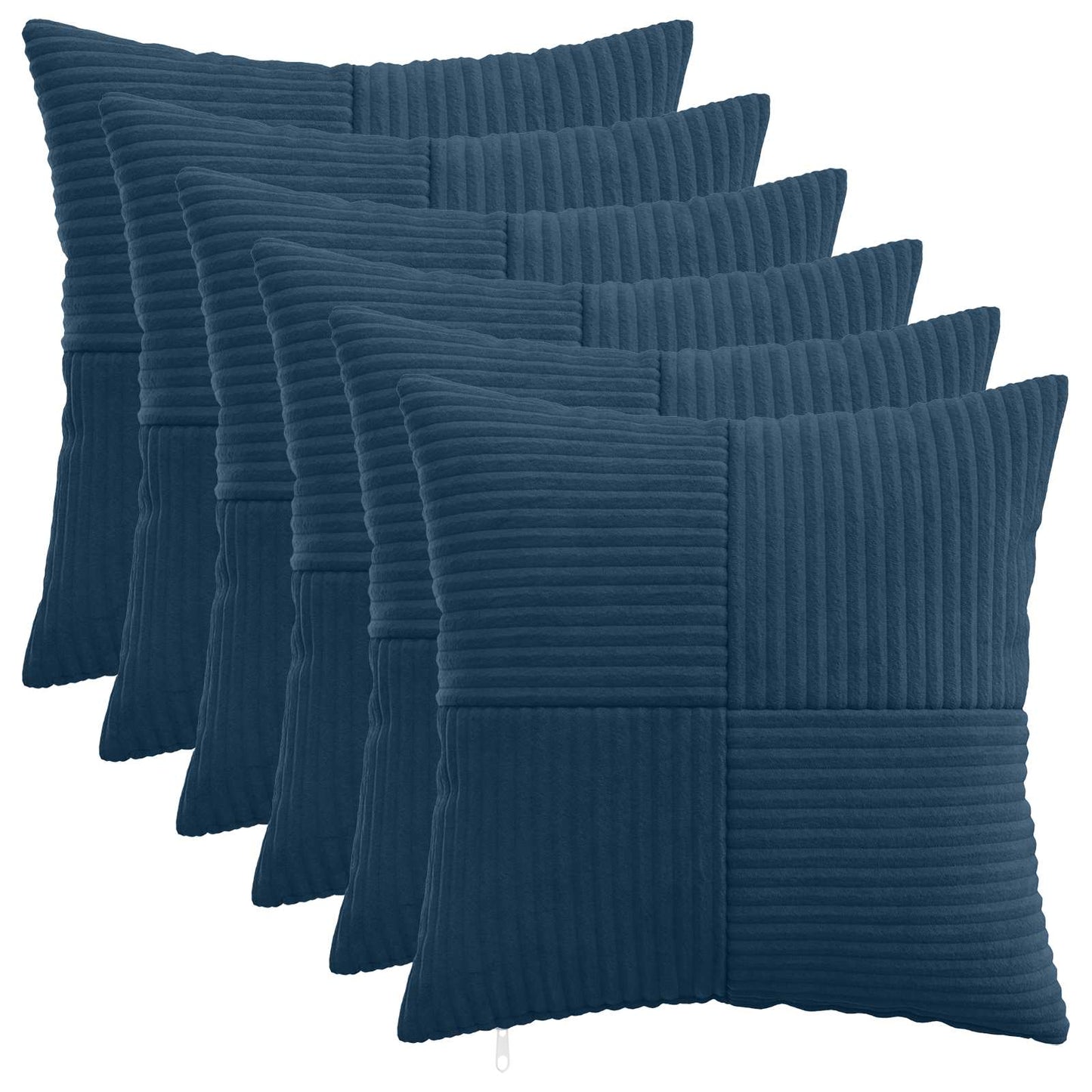 Pudebetræk 6 pcs ALMELO Mørkeblå 50 x 50 cm cordfløjl