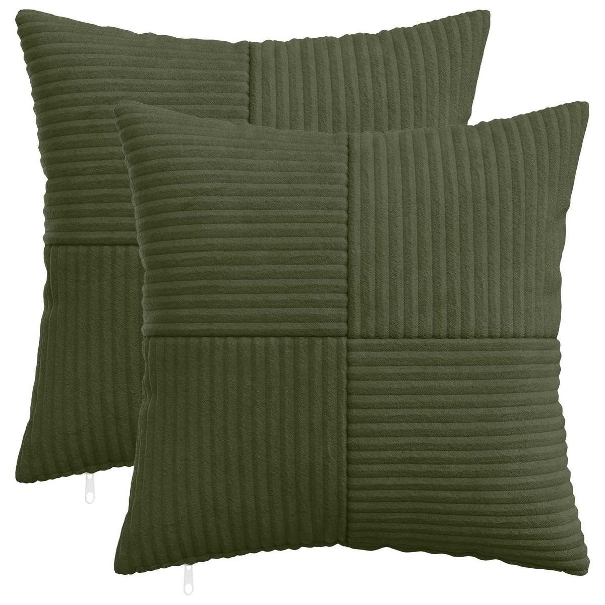 Pudebetræk 2 pcs ALMELO Grøn 50 x 50 cm cordfløjl