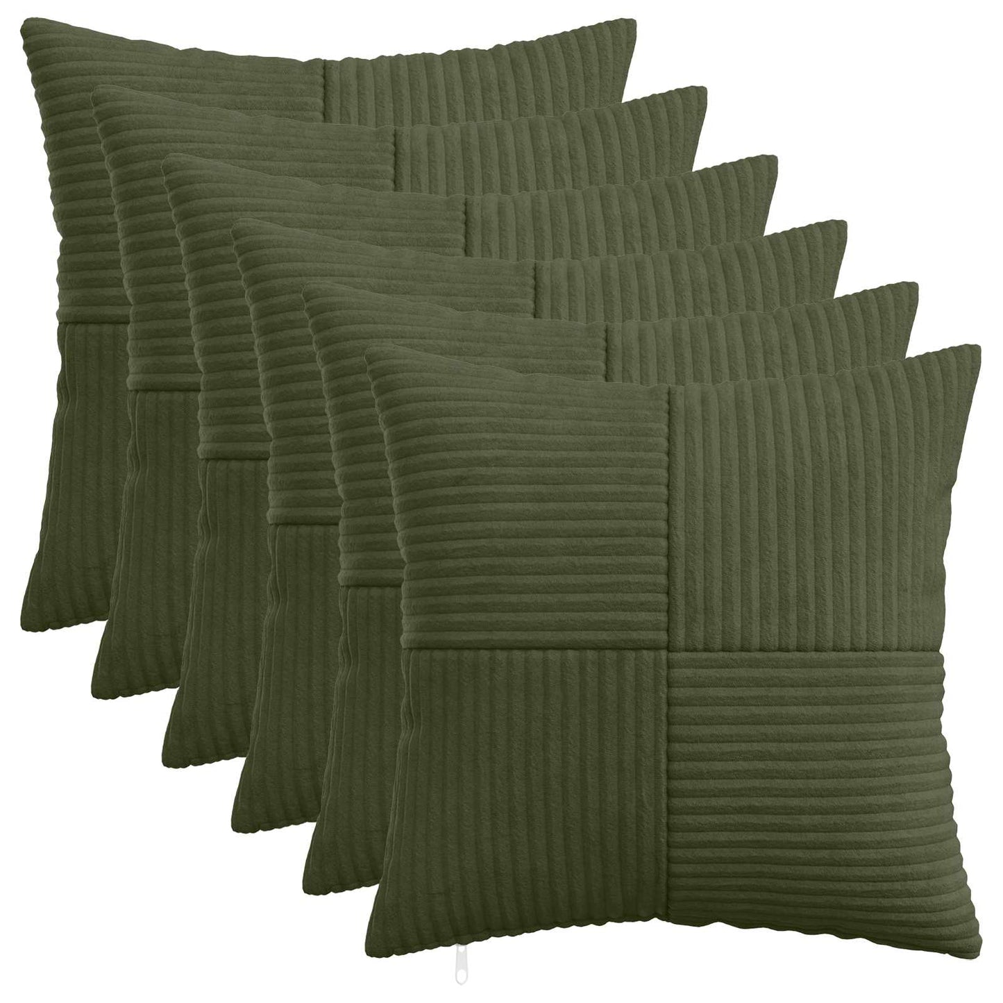Pudebetræk 6 pcs ALMELO Grøn 50 x 50 cm cordfløjl