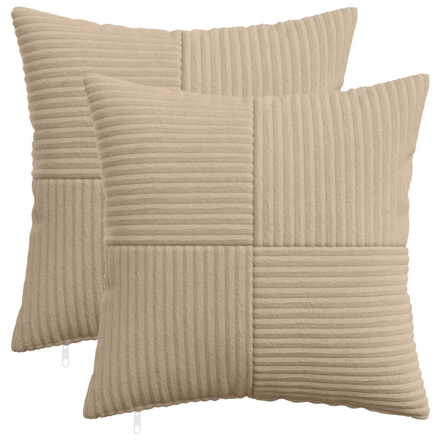 Pudebetræk 2 pcs ALMELO Gråbrun 50 x 50 cm cordfløjl