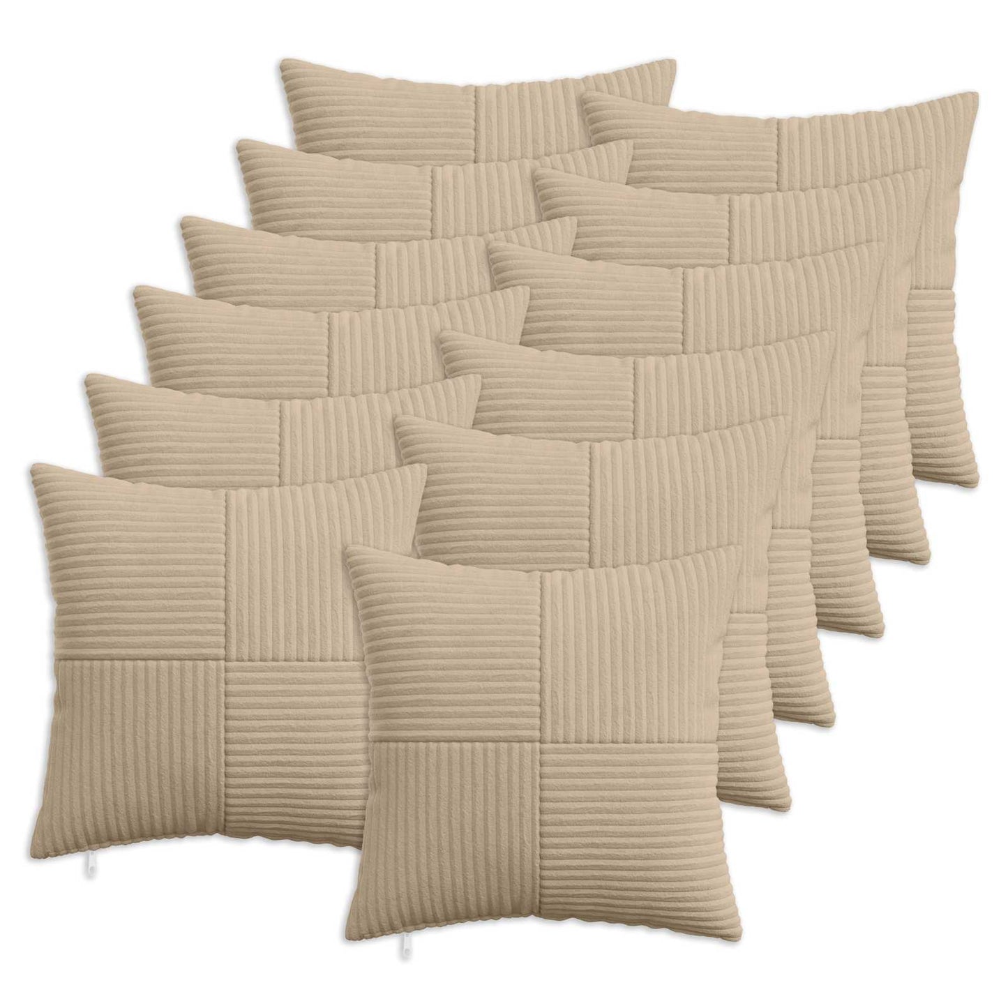 Pudebetræk 12 pcs ALMELO Gråbrun 50 x 50 cm cordfløjl