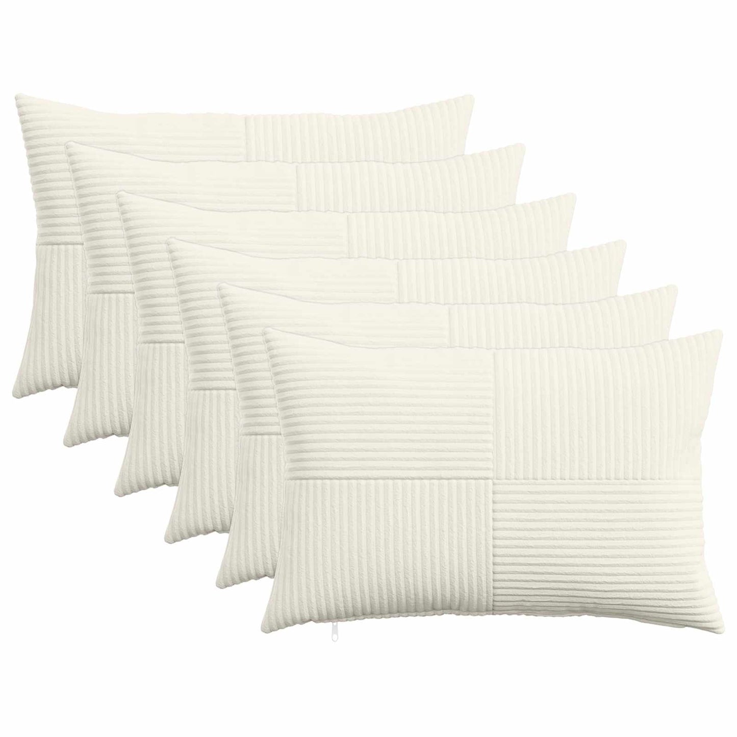 Pudebetræk 6 pcs ALMELO Cremefarvet 50 x 70 cm cordfløjl