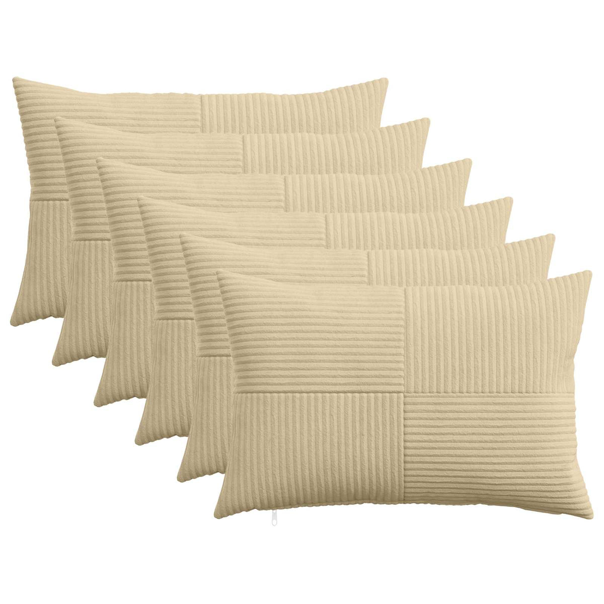 Pudebetræk 6 pcs ALMELO Grågrøn 50 x 70 cm cordfløjl