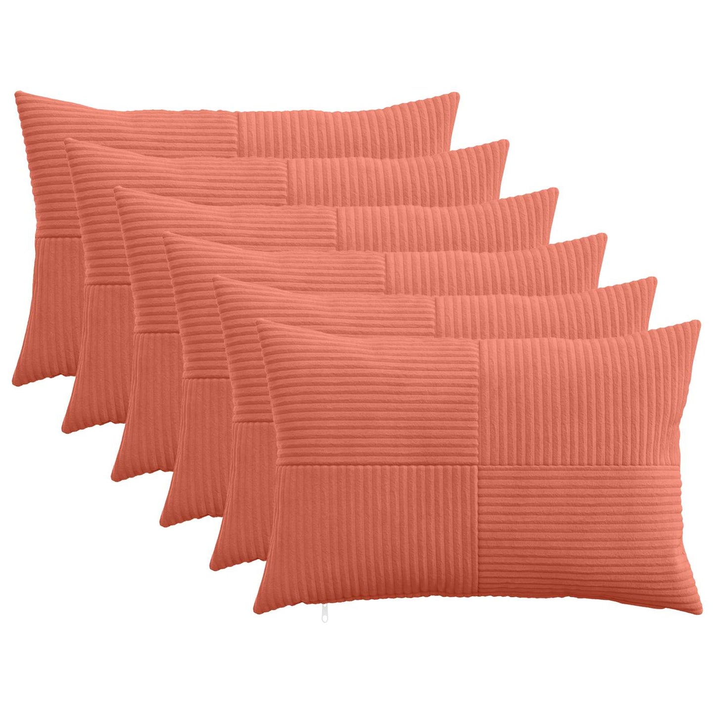 Pudebetræk 6 pcs ALMELO Rød orange 50 x 70 cm cordfløjl