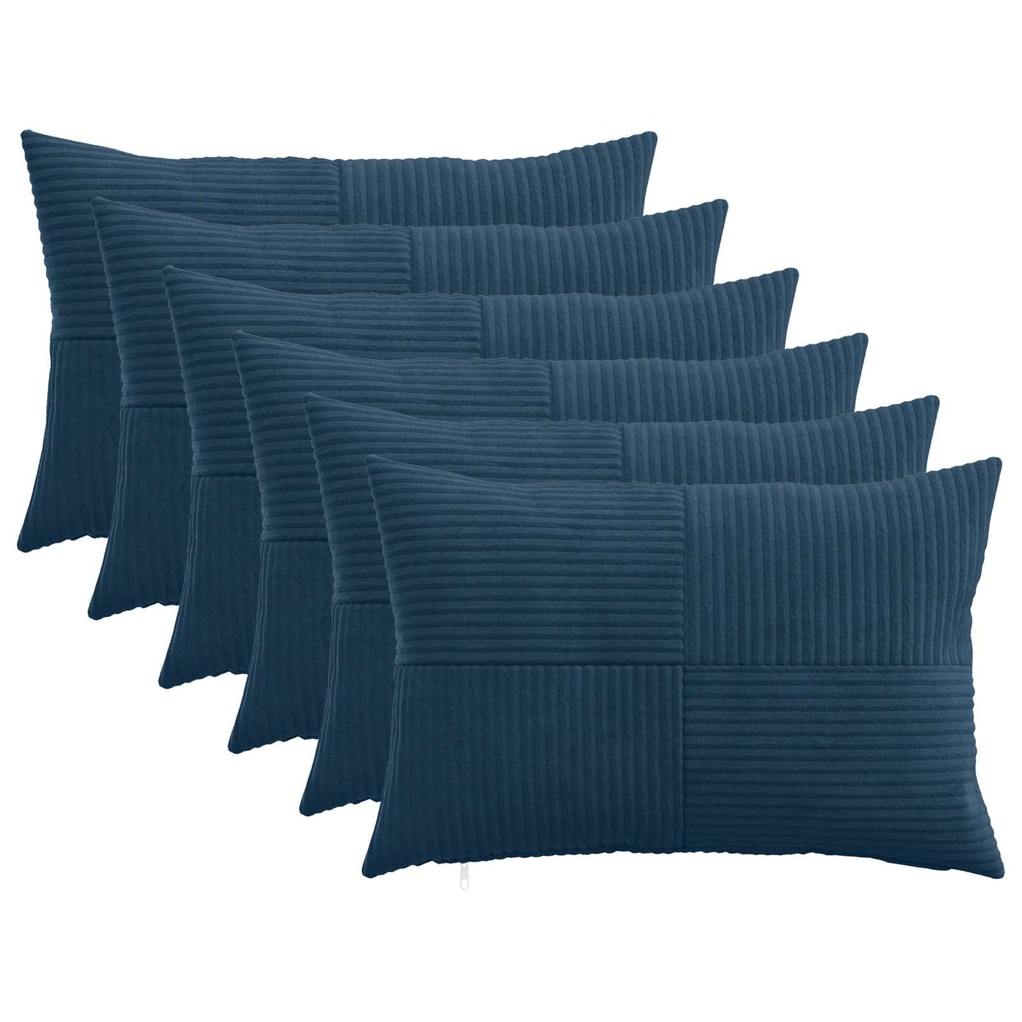 Pudebetræk 6 pcs ALMELO Mørkeblå 50 x 70 cm cordfløjl