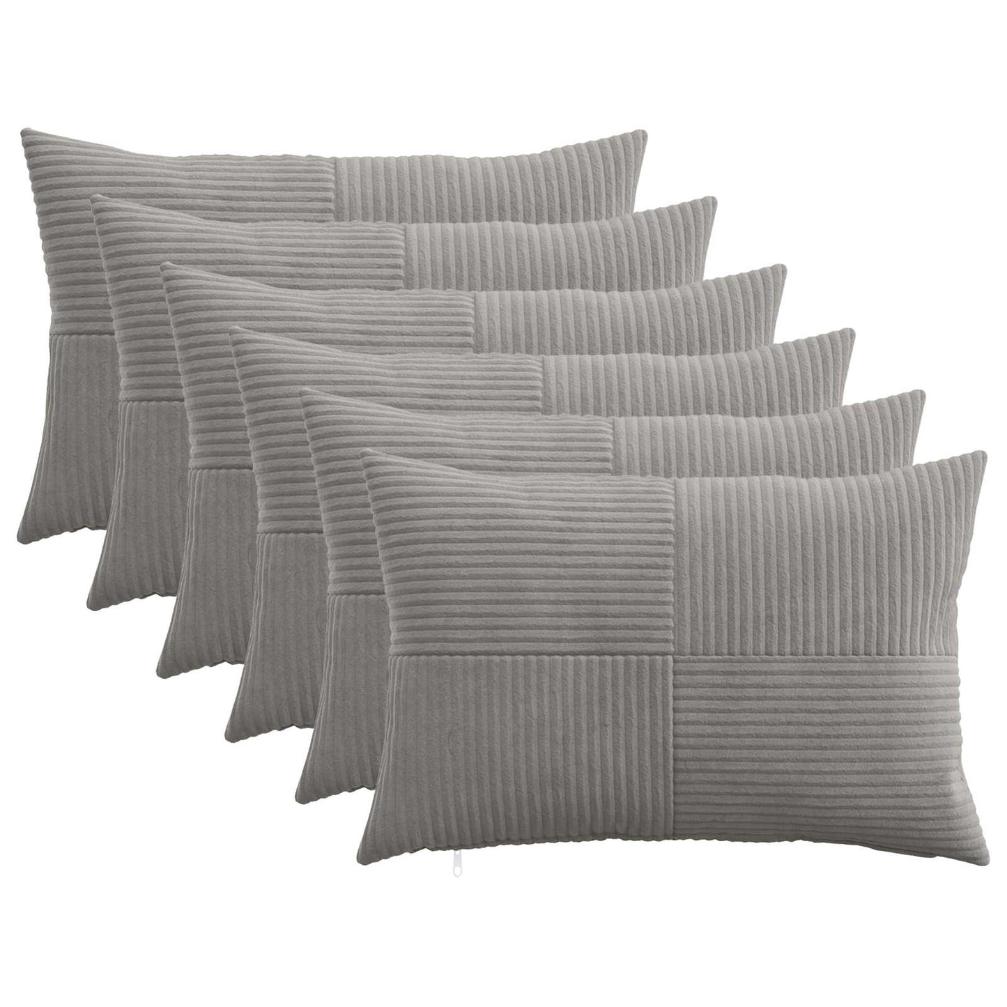 Pudebetræk 6 pcs ALMELO Lysegrå 50 x 75 cm cordfløjl