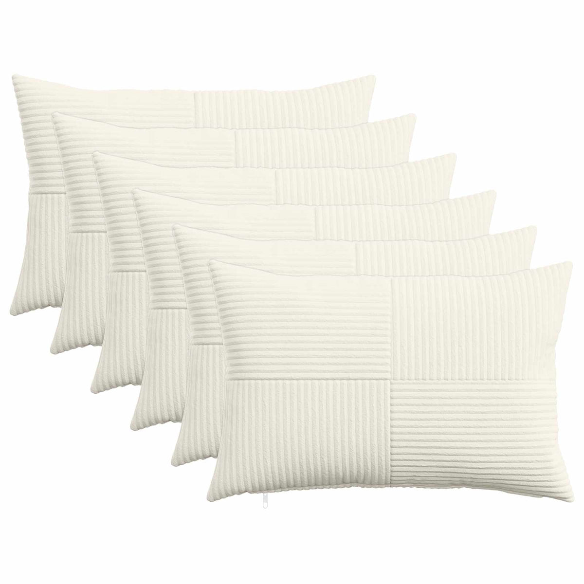 Pudebetræk 6 pcs ALMELO Cremefarvet 50 x 75 cm cordfløjl