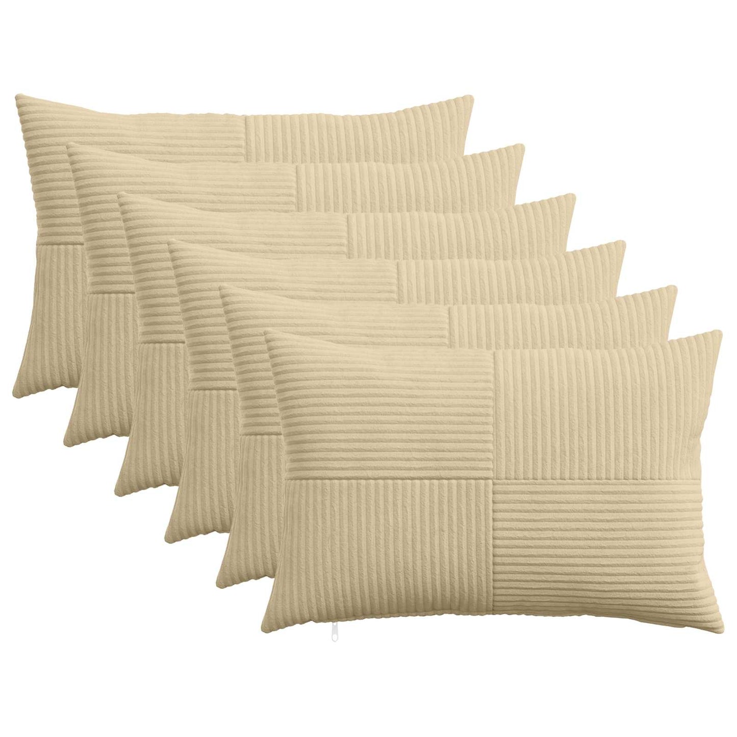 Pudebetræk 6 pcs ALMELO Grågrøn 50 x 75 cm cordfløjl