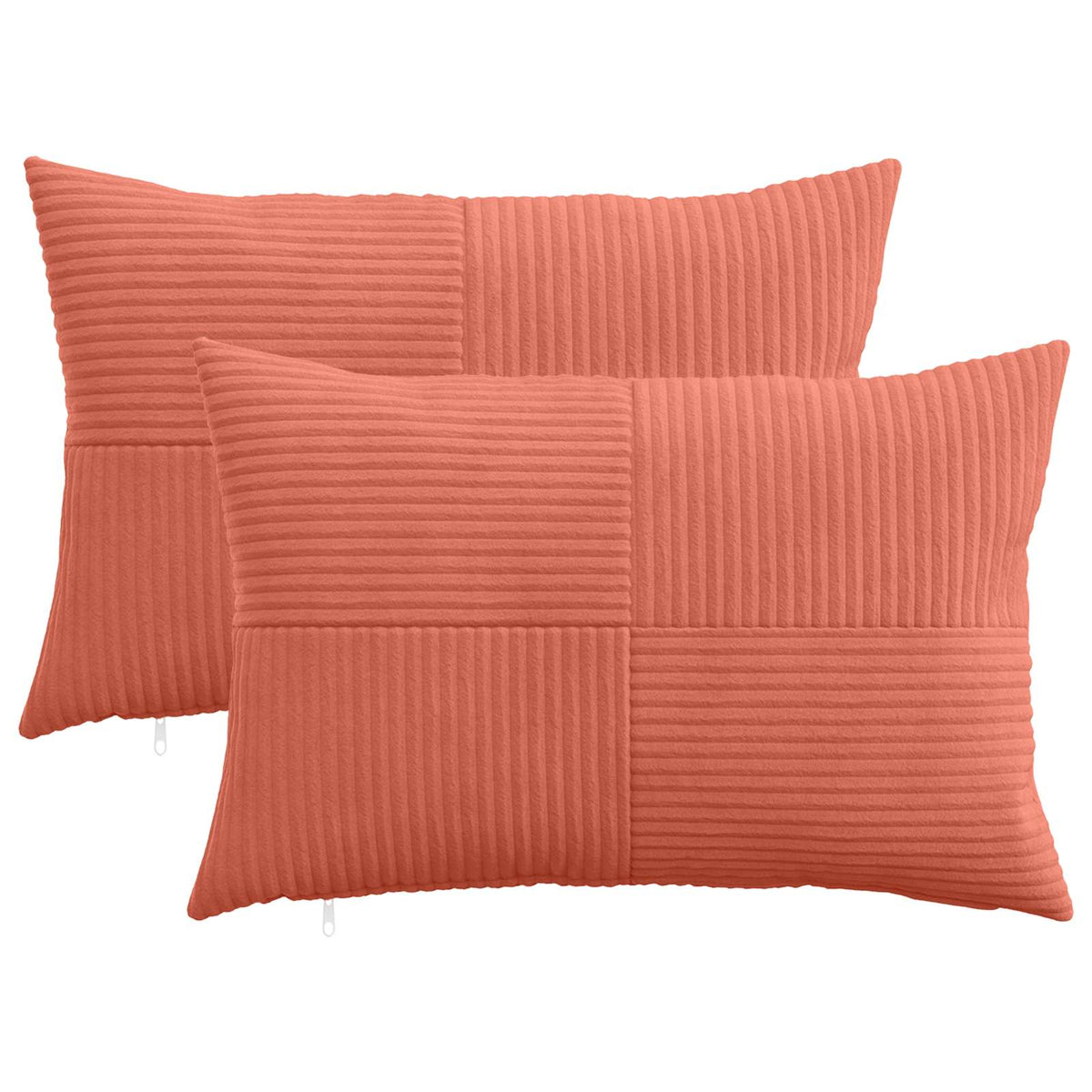 Pudebetræk 2 pcs ALMELO Rød orange 50 x 75 cm cordfløjl