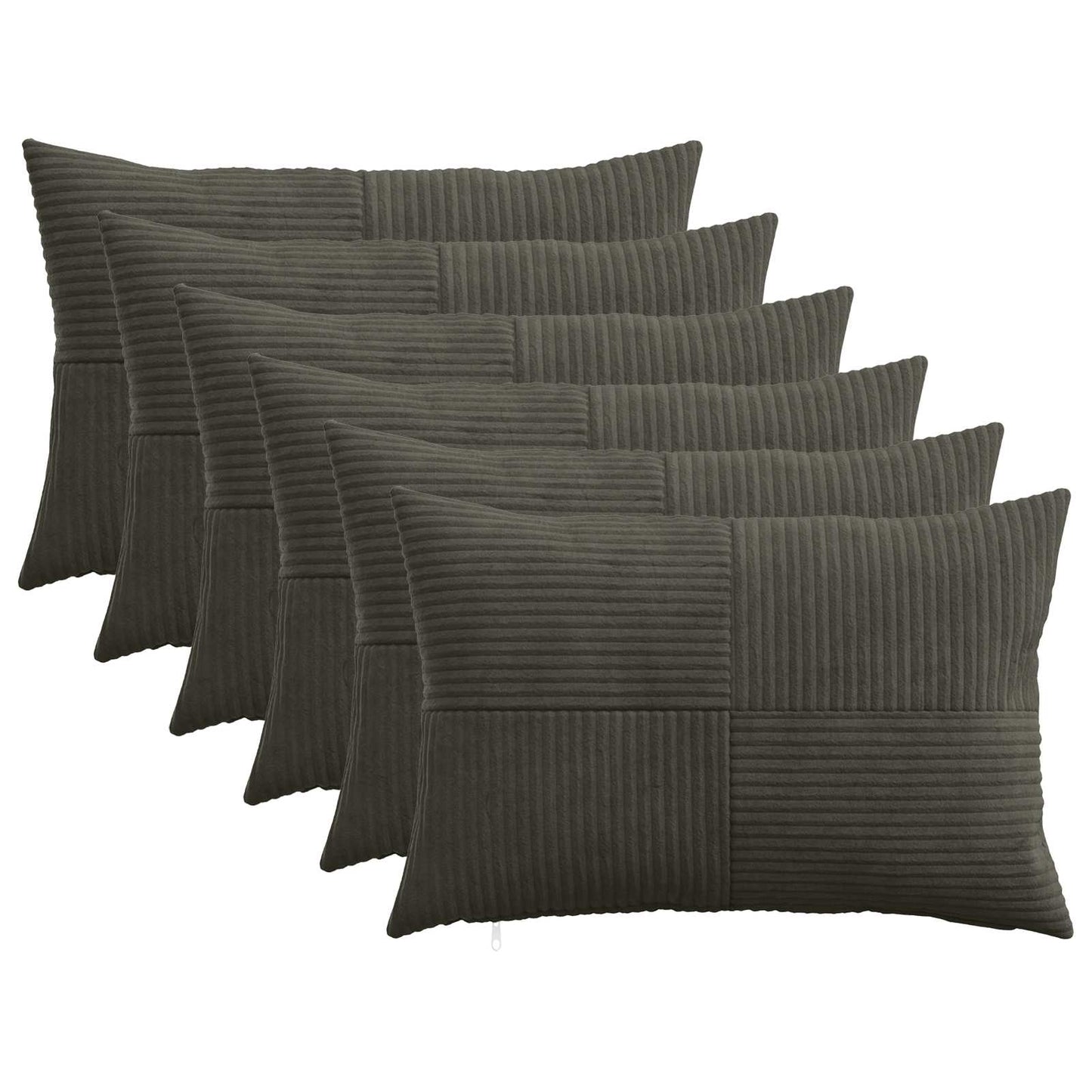 Pudebetræk 6 pcs ALMELO Antracit 50 x 75 cm cordfløjl