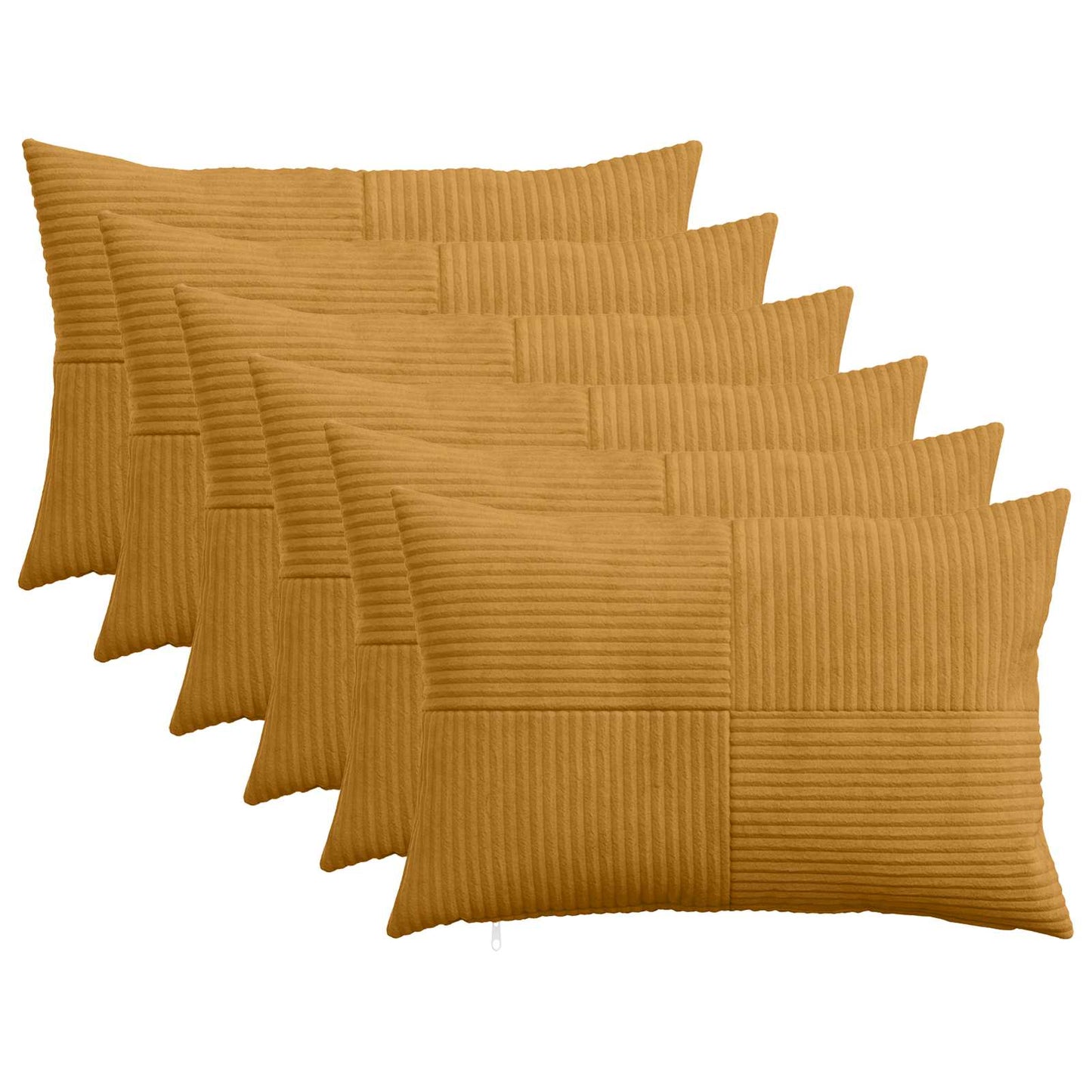 Pudebetræk 6 pcs ALMELO Gul 50 x 75 cm cordfløjl