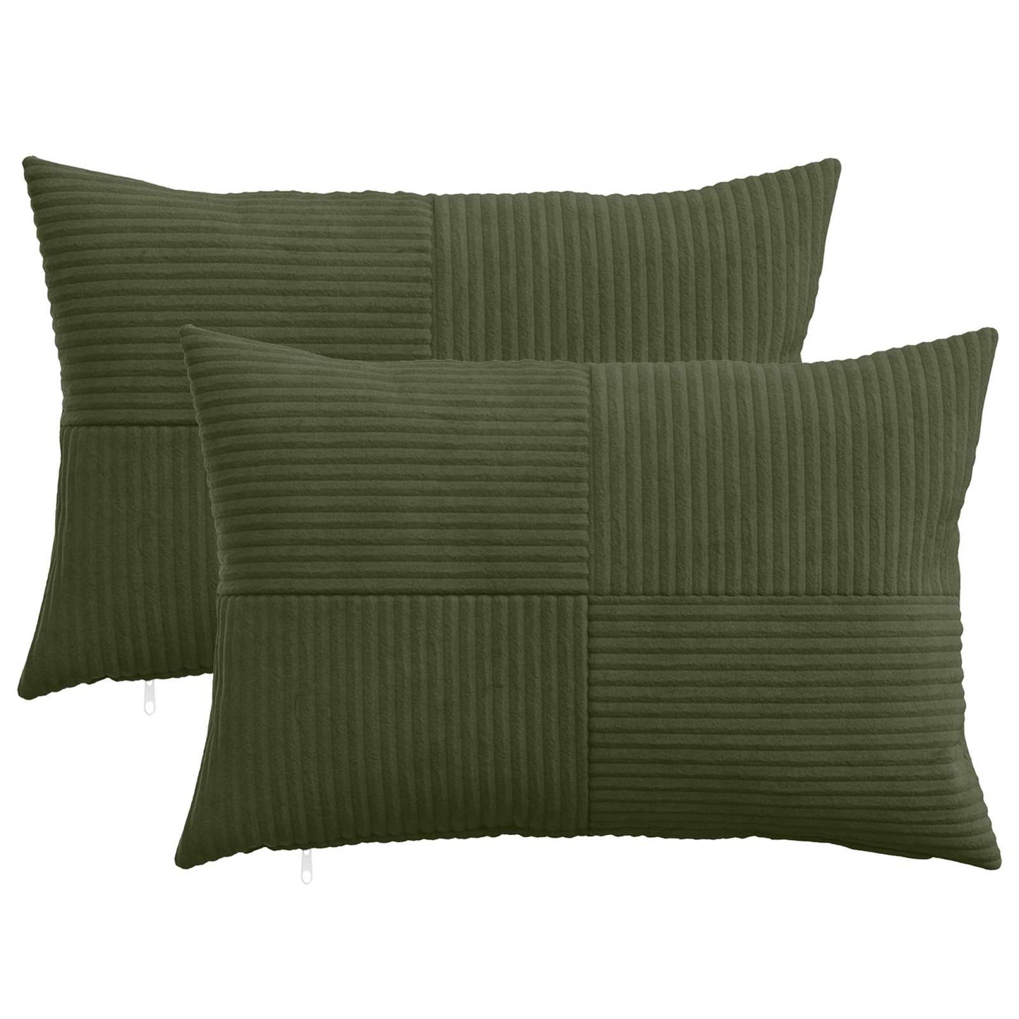 Pudebetræk 2 pcs ALMELO Grøn 50 x 75 cm cordfløjl