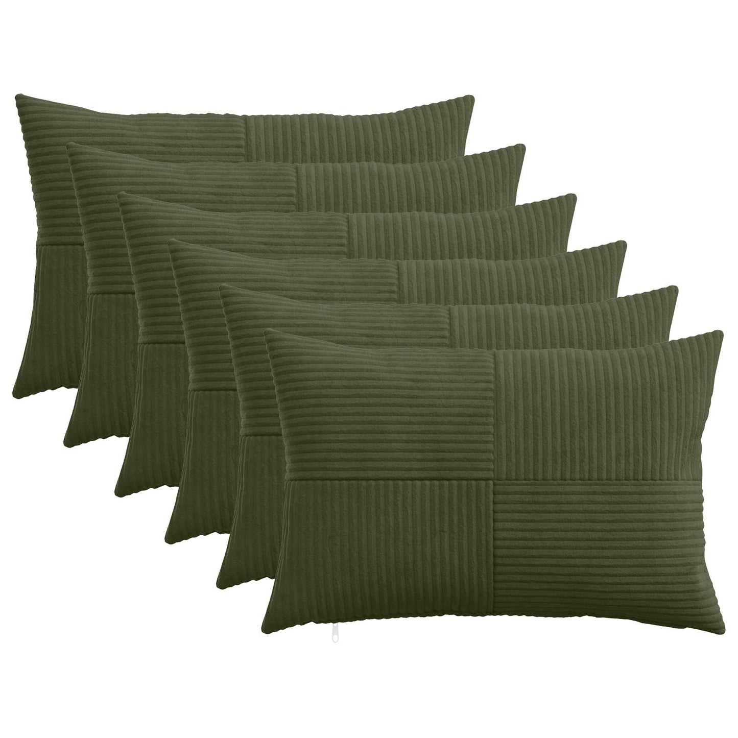 Pudebetræk 6 pcs ALMELO Grøn 50 x 75 cm cordfløjl