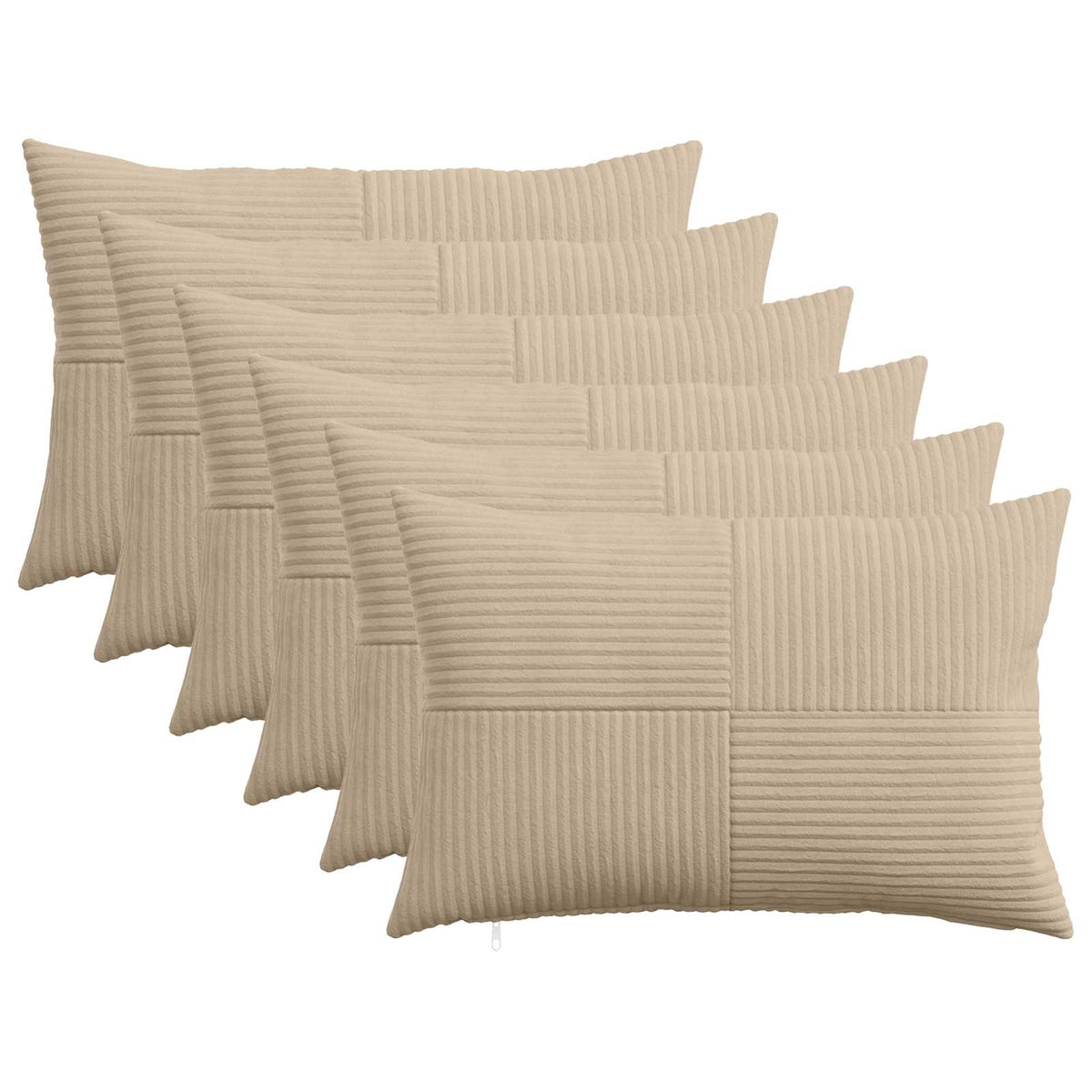 Pudebetræk 6 pcs ALMELO Gråbrun 50 x 75 cm cordfløjl