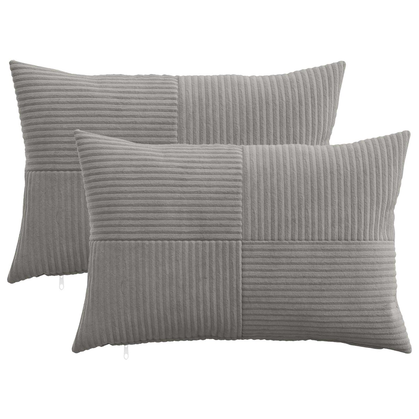 Pudebetræk 2 pcs ALMELO Lysegrå 50 x 80 cm cordfløjl
