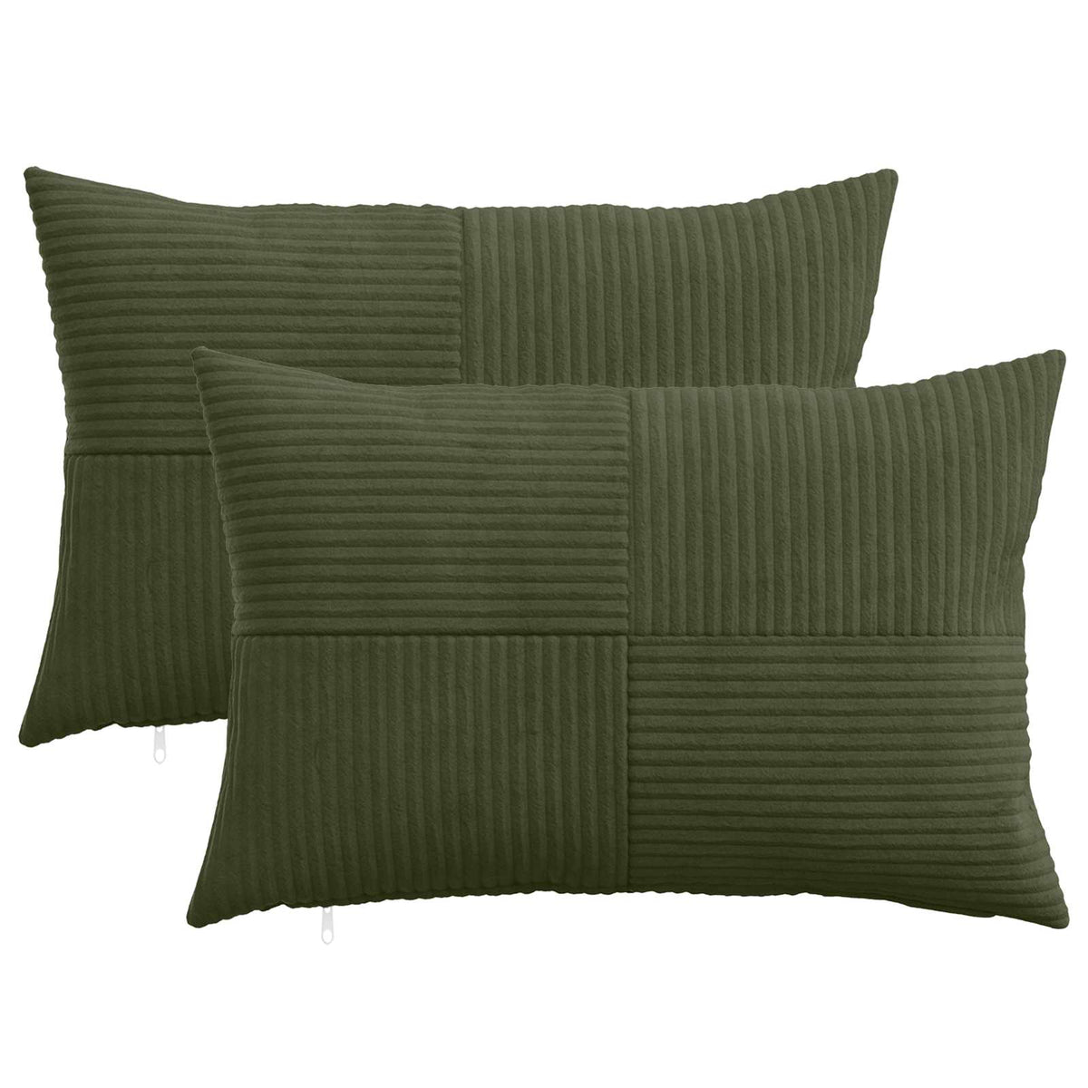 Pudebetræk 2 pcs ALMELO Grøn 50 x 80 cm cordfløjl