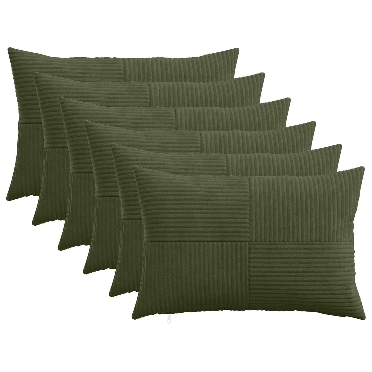 Pudebetræk 6 pcs ALMELO Grøn 50 x 80 cm cordfløjl