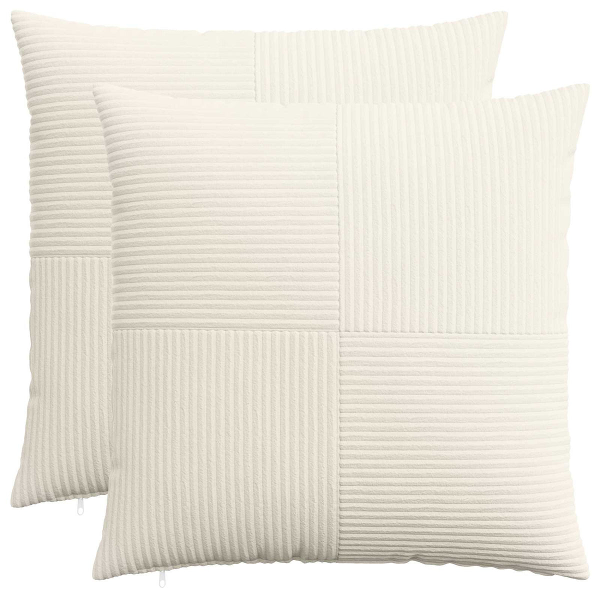 Pudebetræk 2 pcs ALMELO Cremefarvet 55 x 55 cm cordfløjl