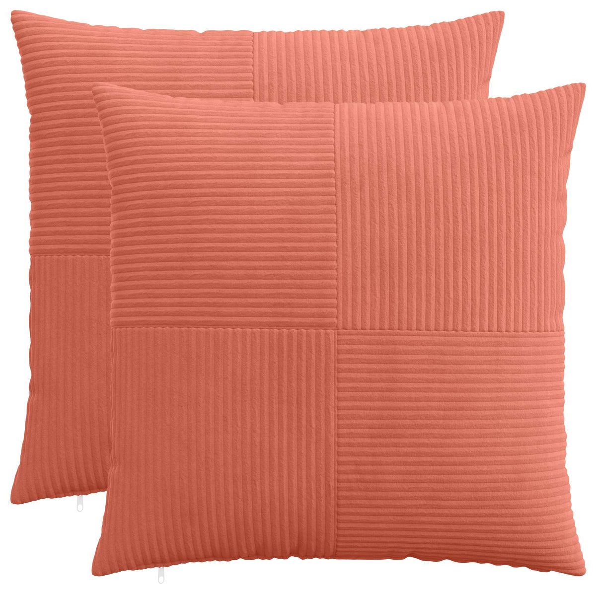 Pudebetræk 2 pcs ALMELO Rød orange 55 x 55 cm cordfløjl