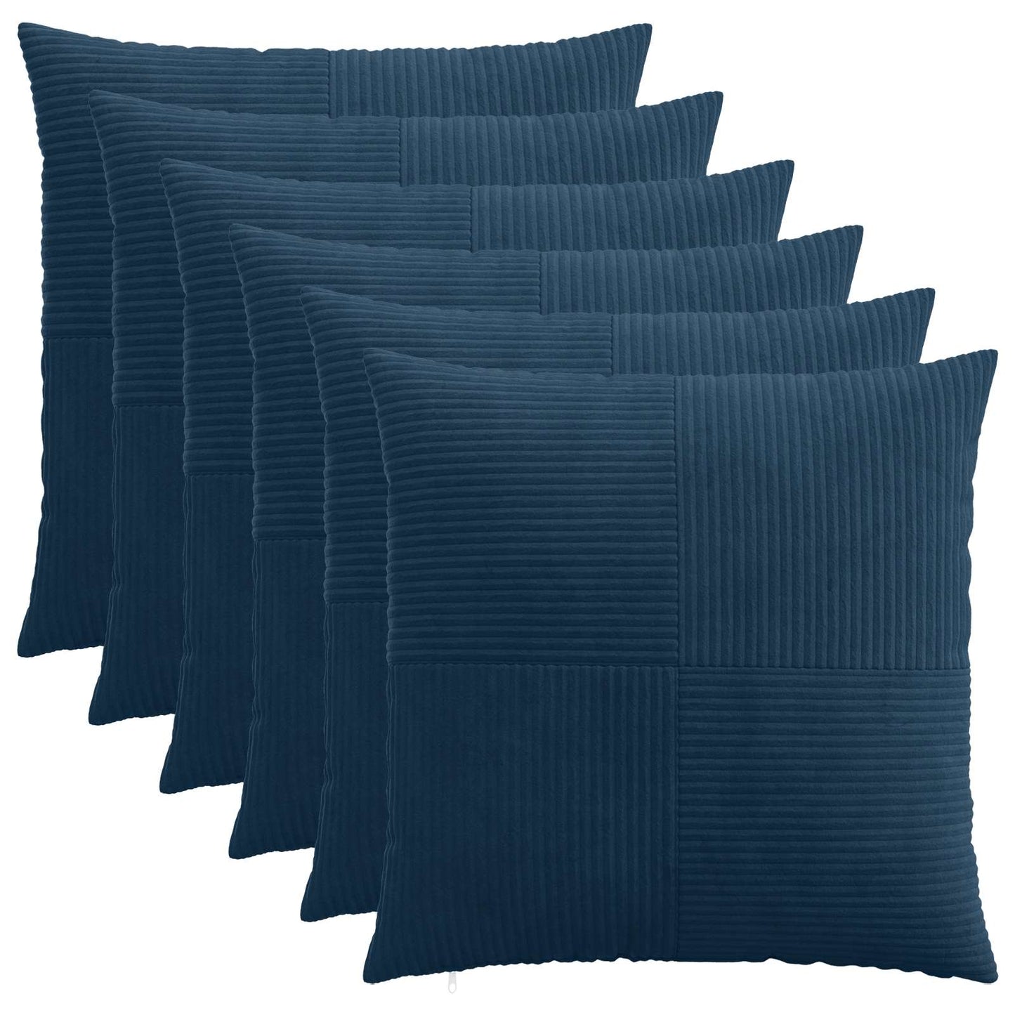 Pudebetræk 6 pcs ALMELO Mørkeblå 55 x 55 cm cordfløjl