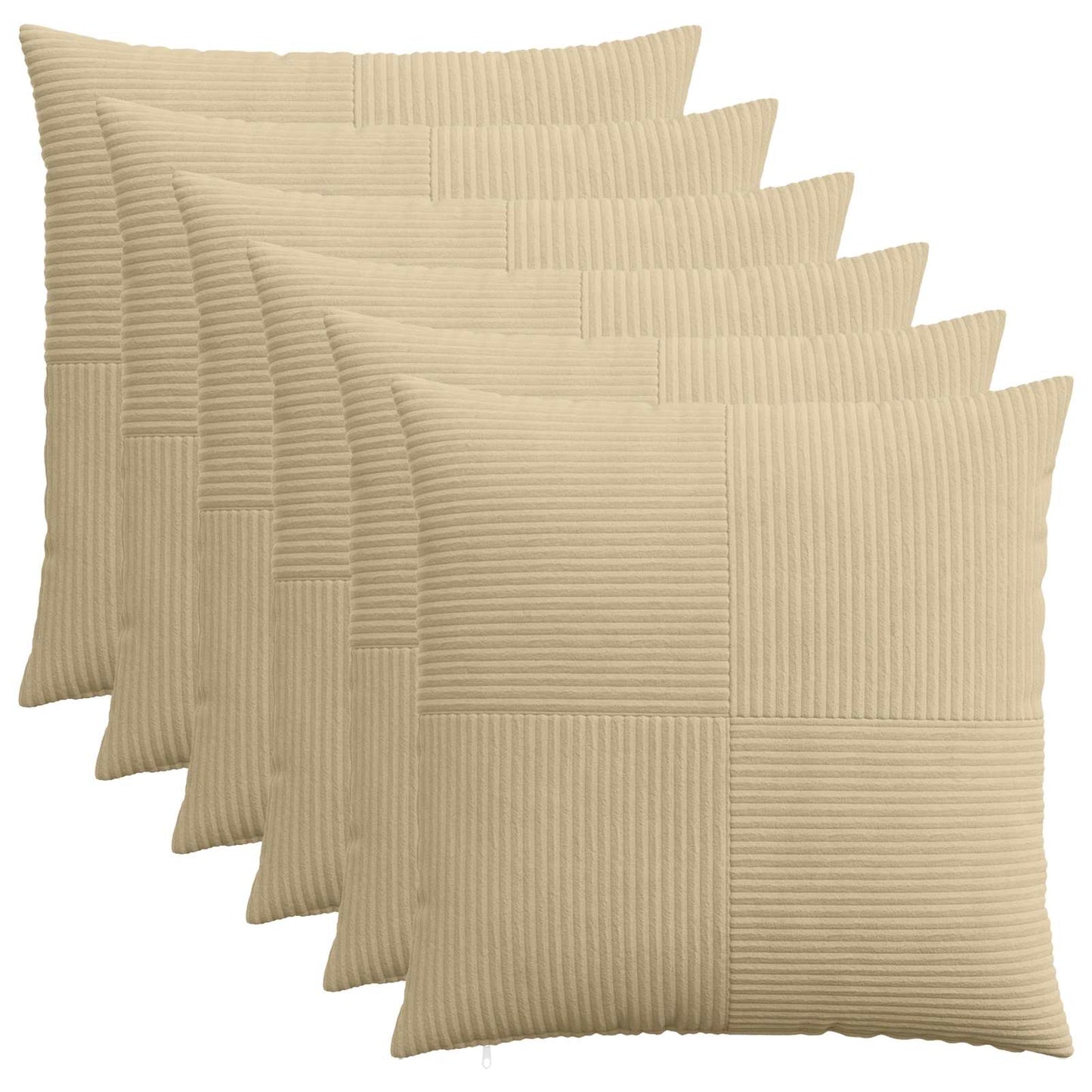 Pudebetræk 6 pcs ALMELO Grågrøn 65 x 65 cm cordfløjl