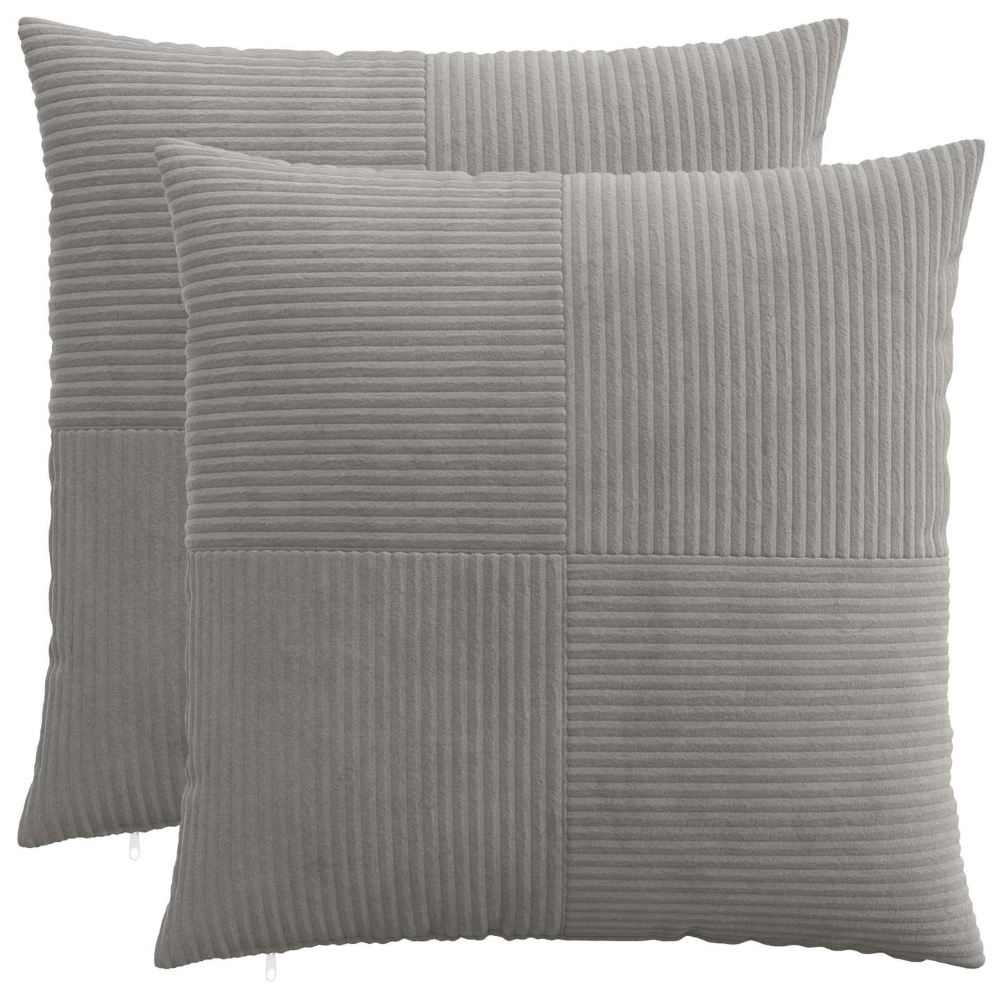 Pudebetræk 2 pcs ALMELO Lysegrå 70 x 70 cm cordfløjl