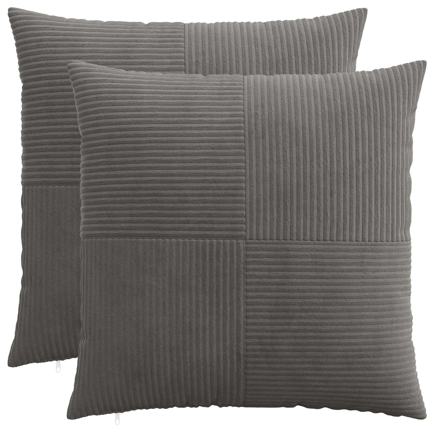 Pudebetræk 2 pcs ALMELO Mørkegrå 70 x 70 cm cordfløjl