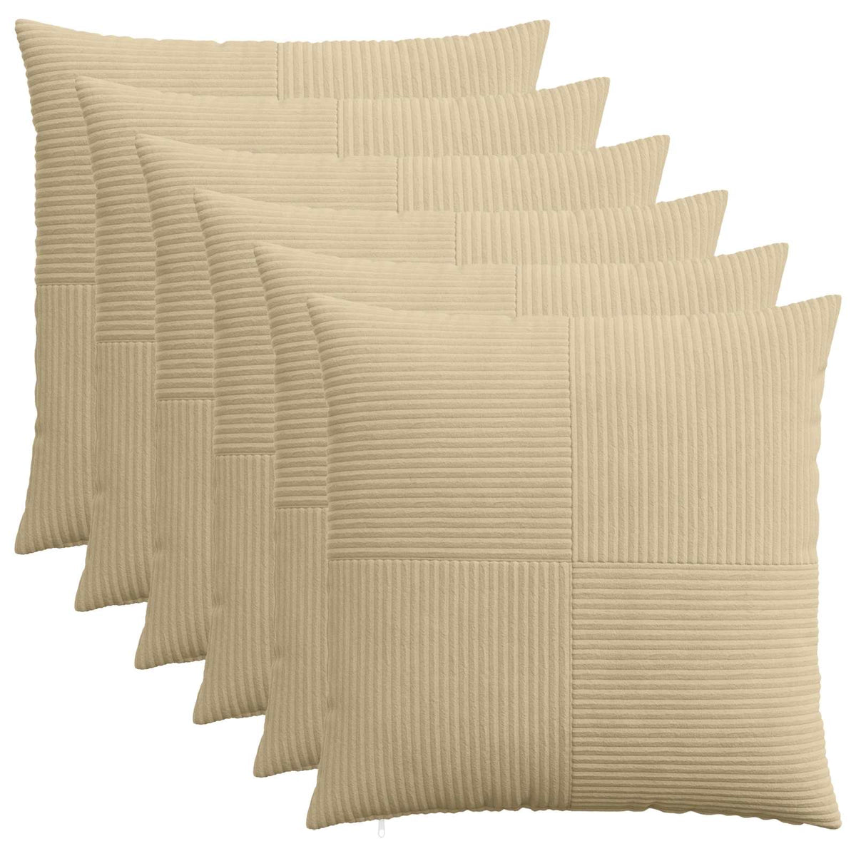Pudebetræk 6 pcs ALMELO Grågrøn 70 x 70 cm cordfløjl