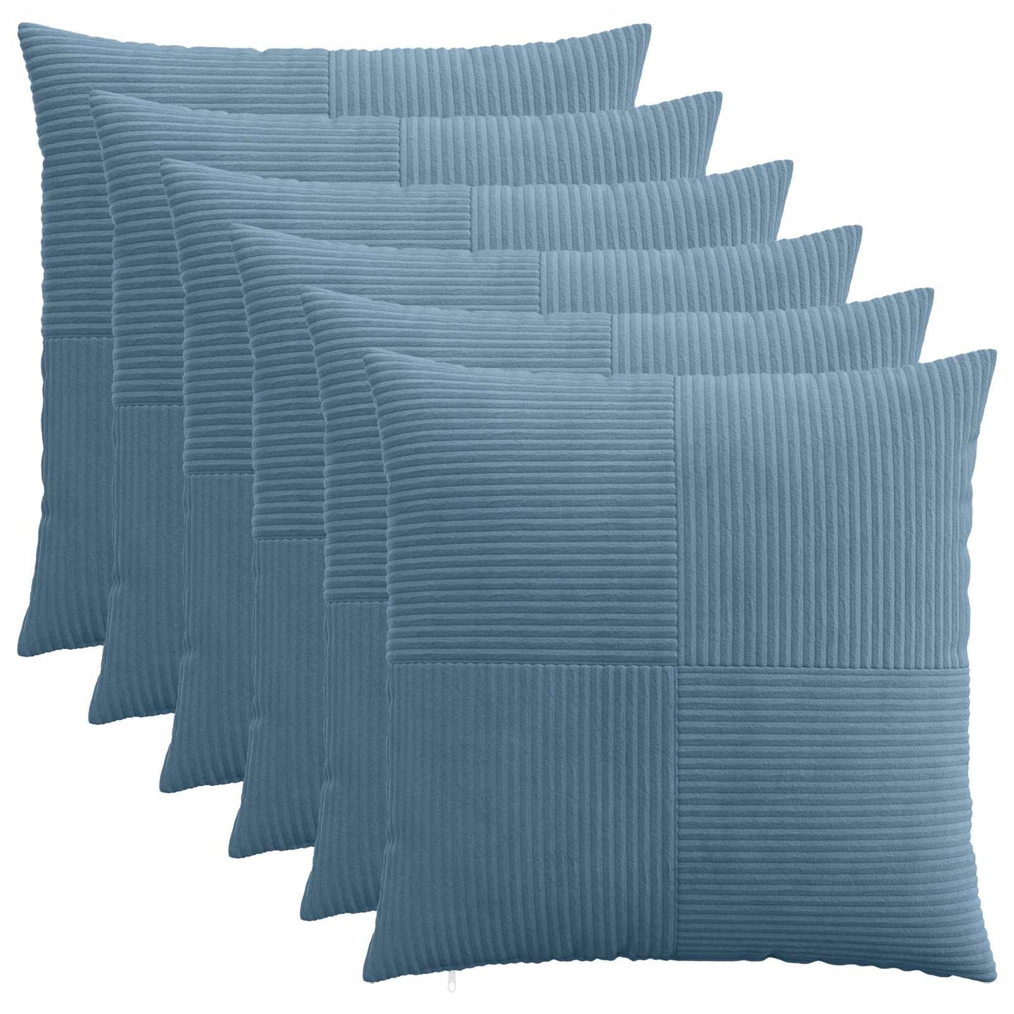 Pudebetræk 6 pcs ALMELO Blå 70 x 70 cm cordfløjl