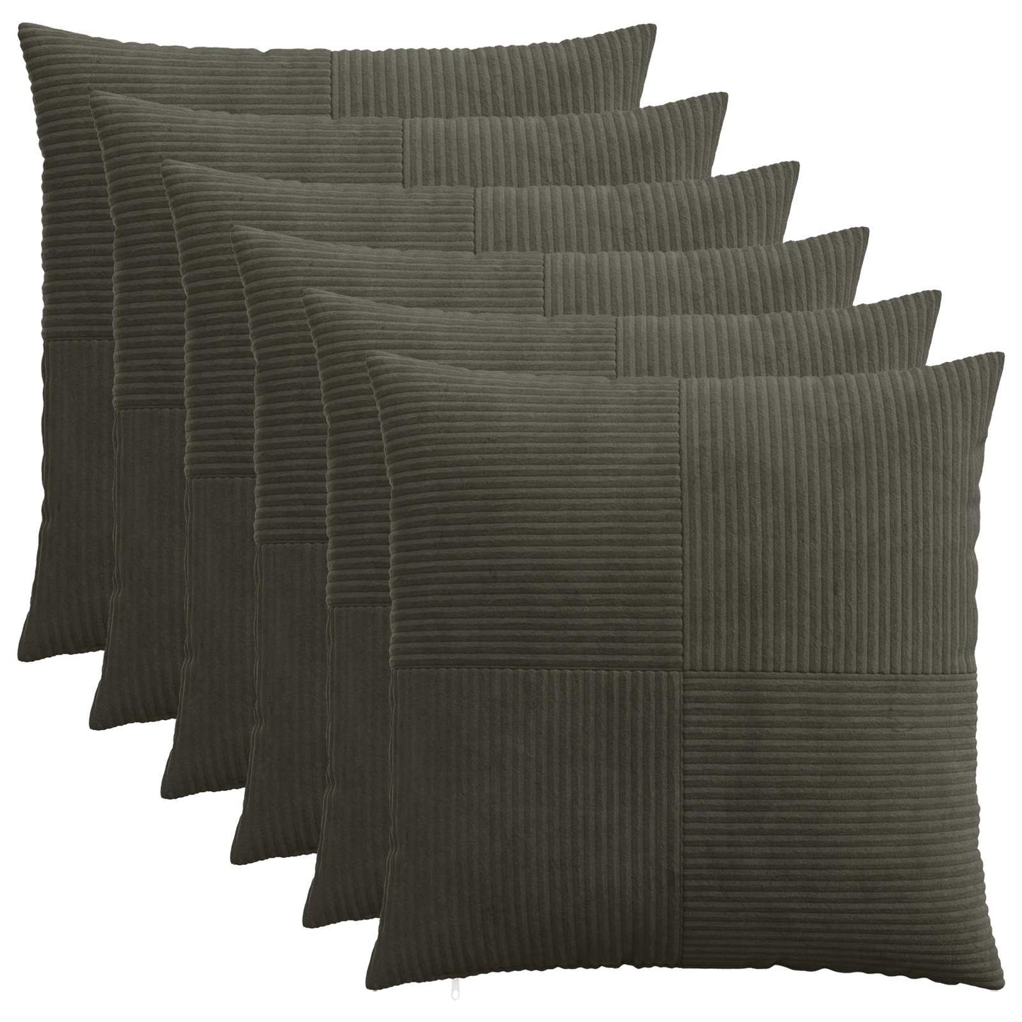 Pudebetræk 6 pcs ALMELO Antracit 70 x 70 cm cordfløjl