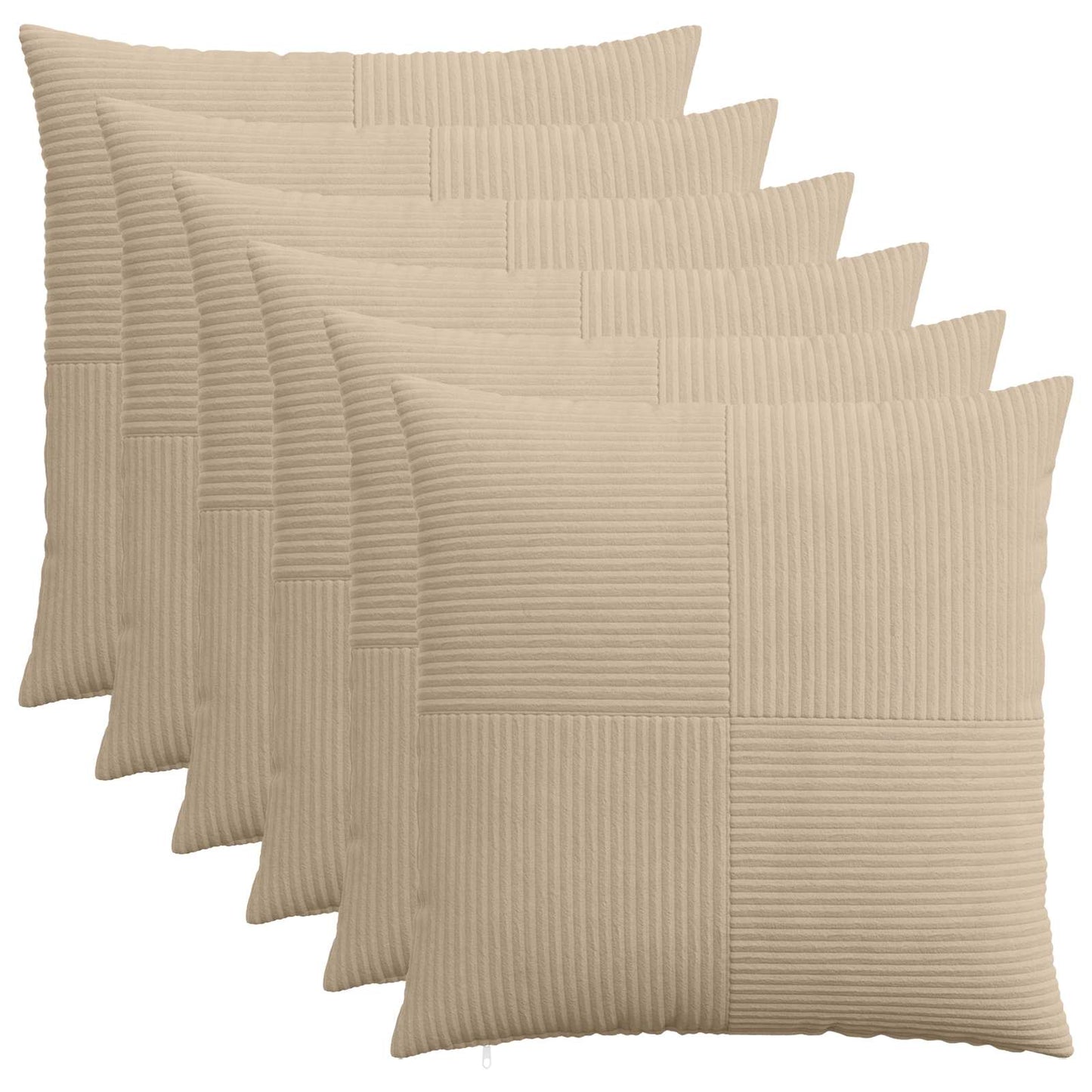 Pudebetræk 6 pcs ALMELO Gråbrun 70 x 70 cm cordfløjl