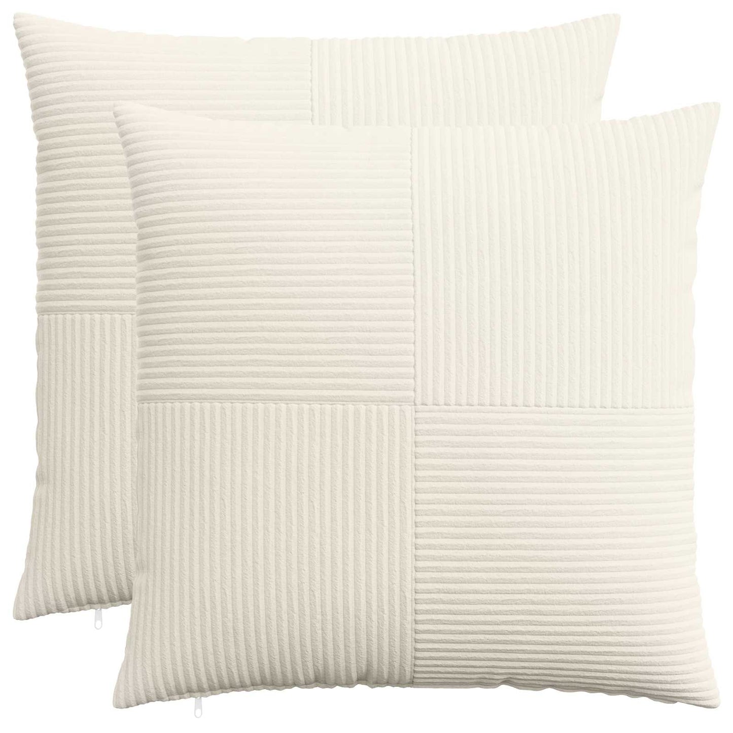 Pudebetræk 2 pcs ALMELO Cremefarvet 80 x 80 cm cordfløjl