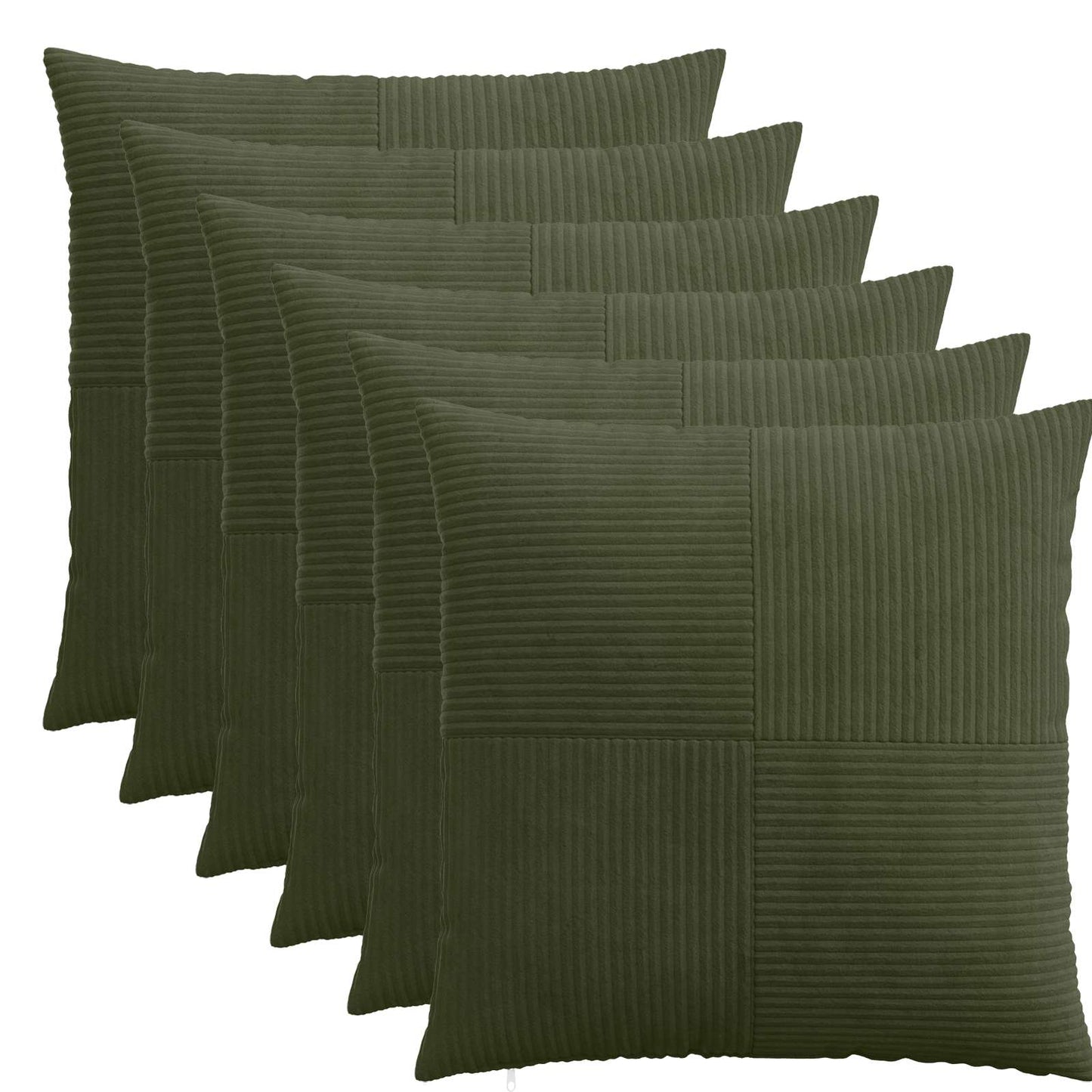Pudebetræk 6 pcs ALMELO Grøn 80 x 80 cm cordfløjl