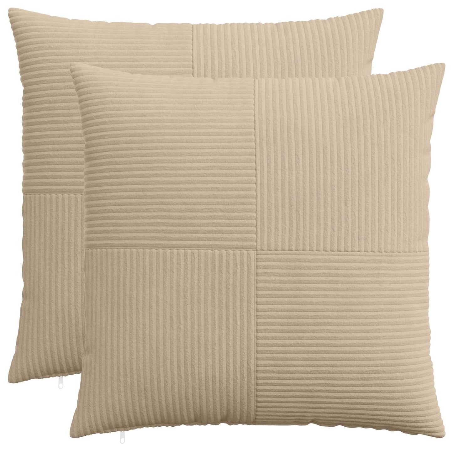Pudebetræk 2 pcs ALMELO Gråbrun 80 x 80 cm cordfløjl