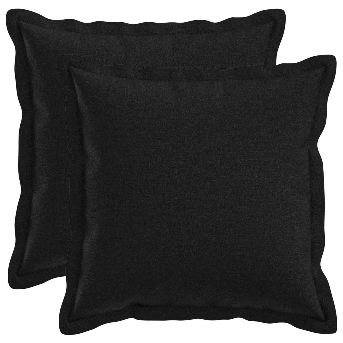 Pudebetræk 2 pcs HOUTEN Sort 30 x 30 cm Faux Linned