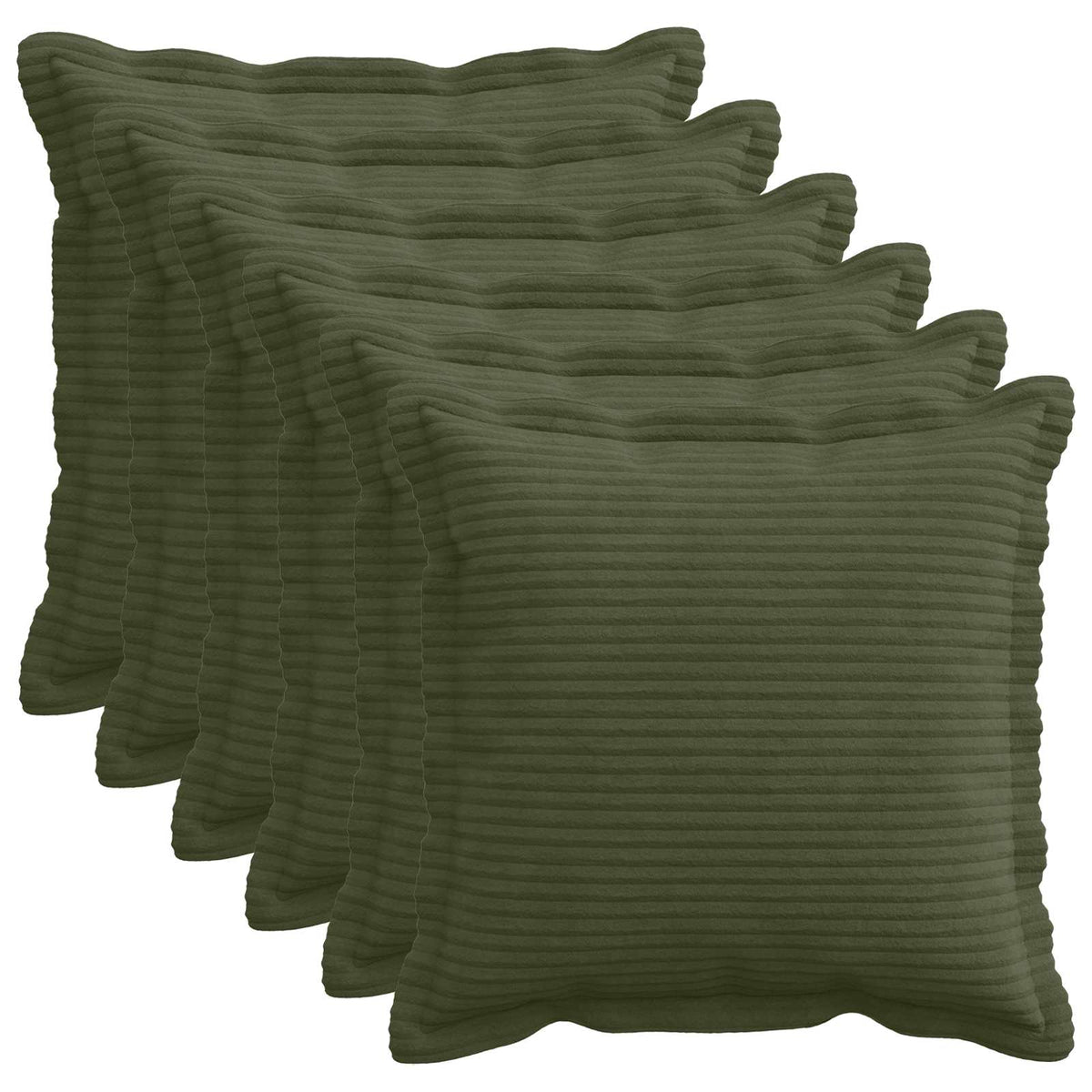 Pudebetræk 6 stk. HOUTEN Grøn 30 x 30 cm cordfløjl
