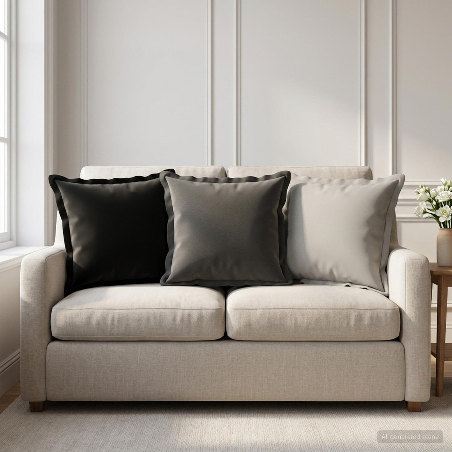 Pudebetræk 2 stk. HOUTEN Sort 40 x 40 cm Polyester