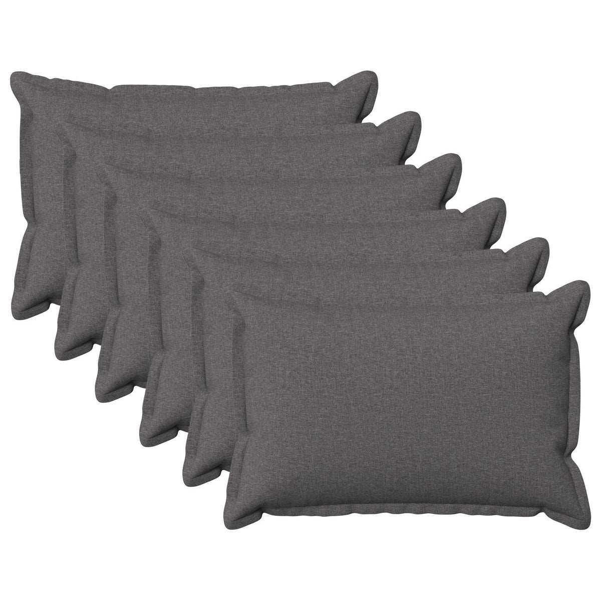 Pudebetræk 6 pcs HOUTEN Lysegrå 30 x 50 cm Faux Linned