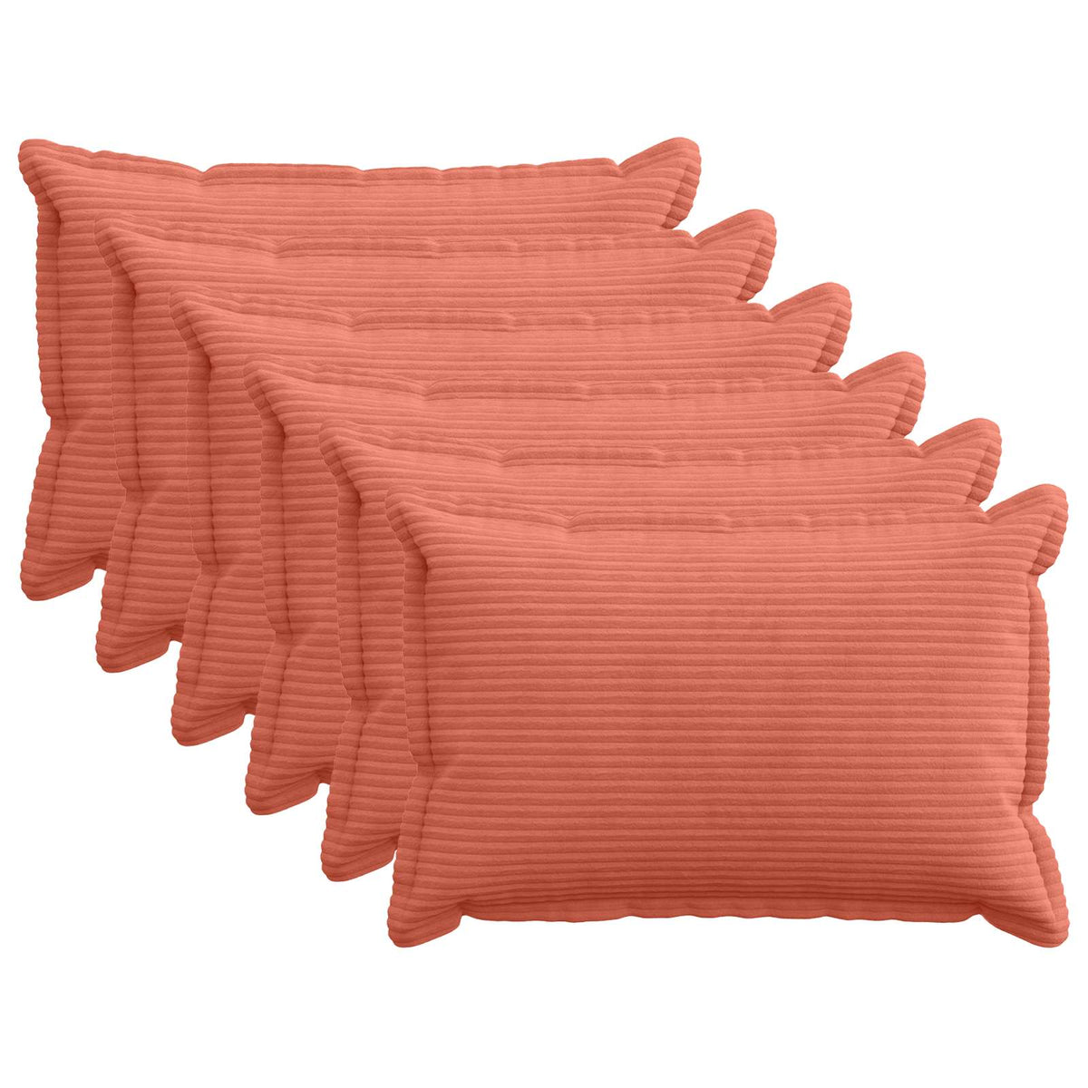 Pudebetræk 6 stk. HOUTEN Rød orange 30 x 50 cm cordfløjl