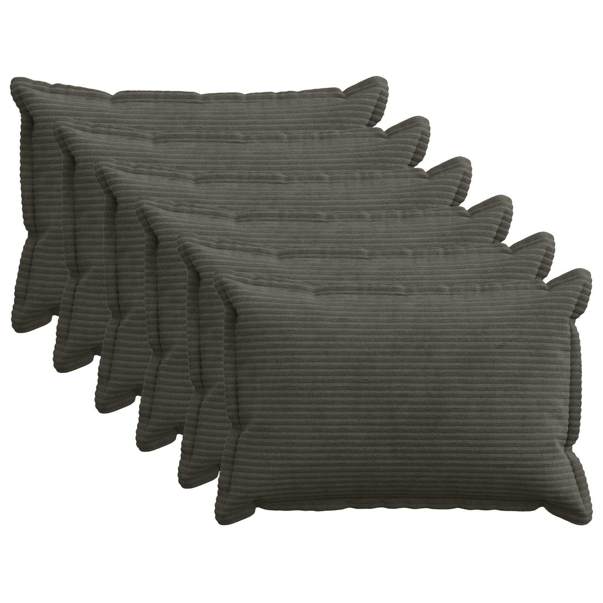 Pudebetræk 6 stk. HOUTEN Antracit 30 x 50 cm cordfløjl